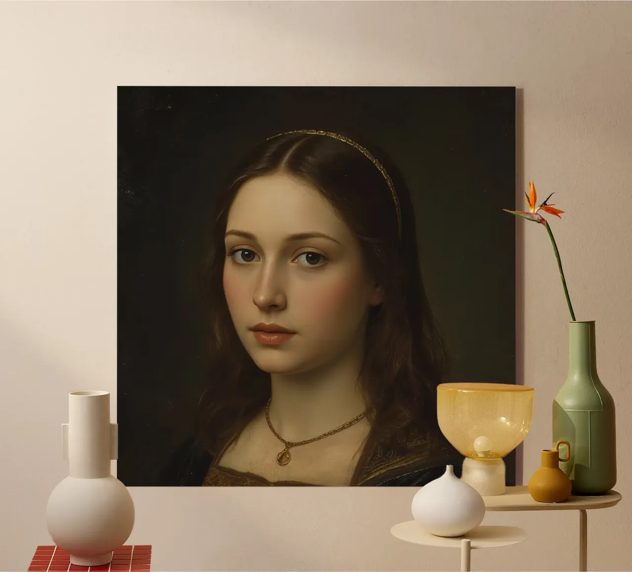 Giovane donna in stile artistico classico Espressione morbida plexiglass da DesignDoodle