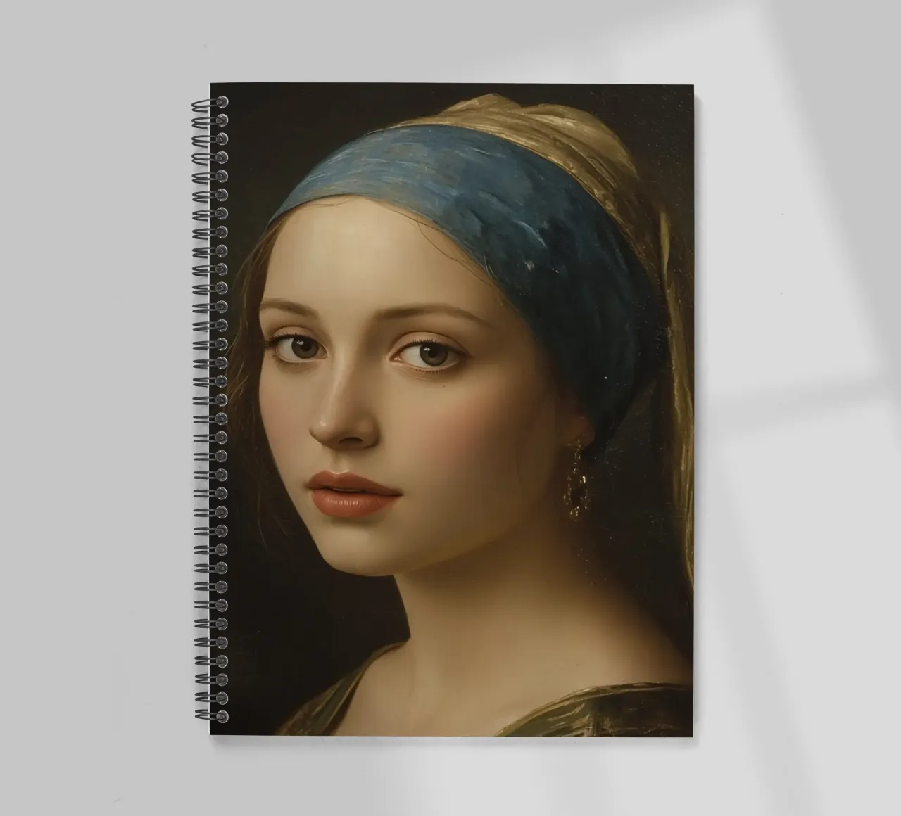 Young Woman in Headscarf with Soft expression & Calm look spiral notebook by DesignDoodle