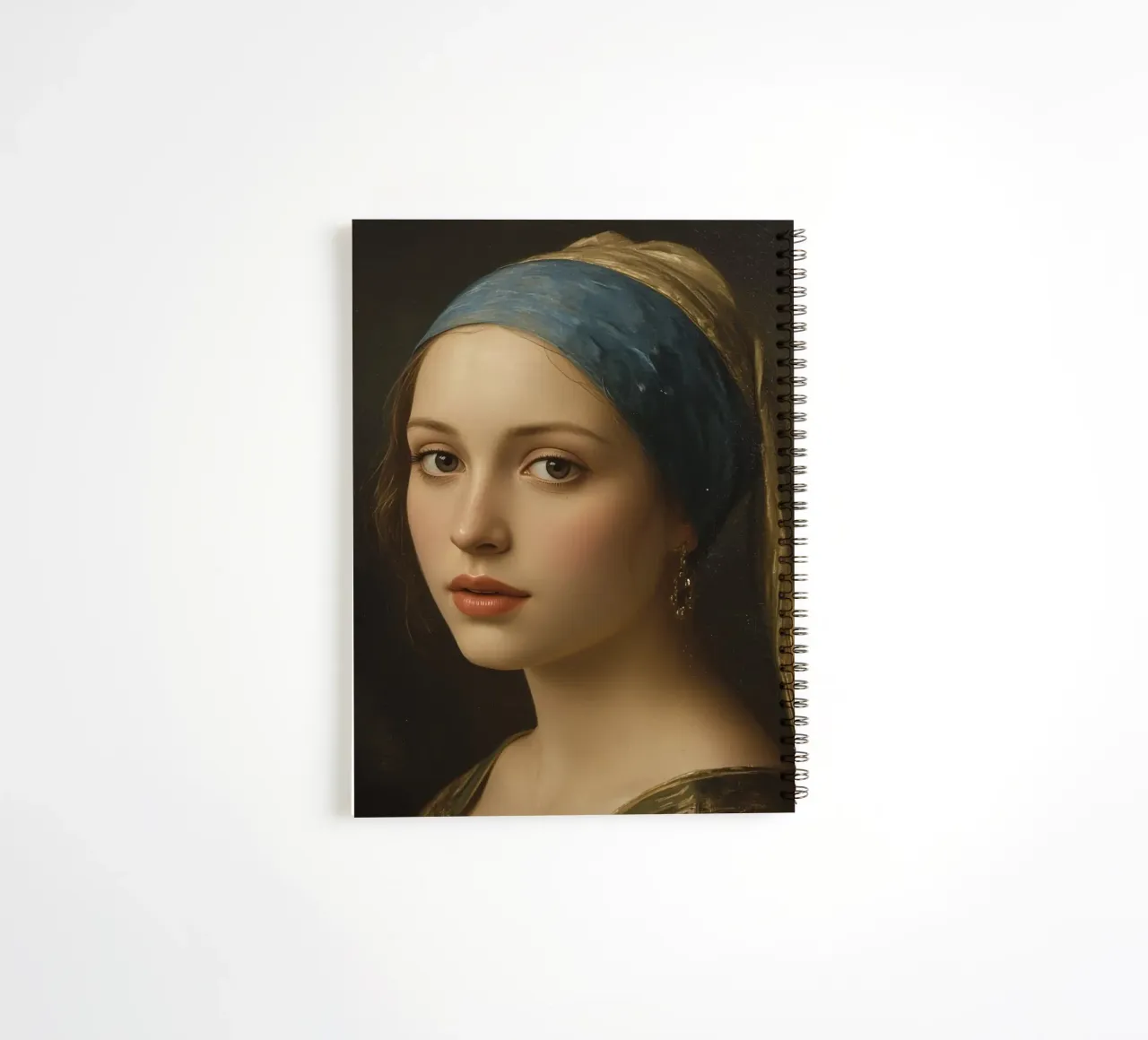 Young Woman in Headscarf with Soft expression & Calm look spiral notebook by DesignDoodle