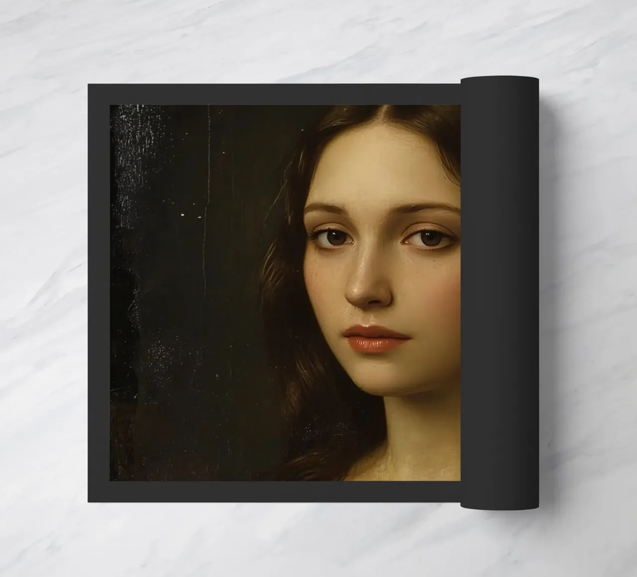 Ritratto classico di una giovane donna dal volto delicato zerbino da DesignDoodle