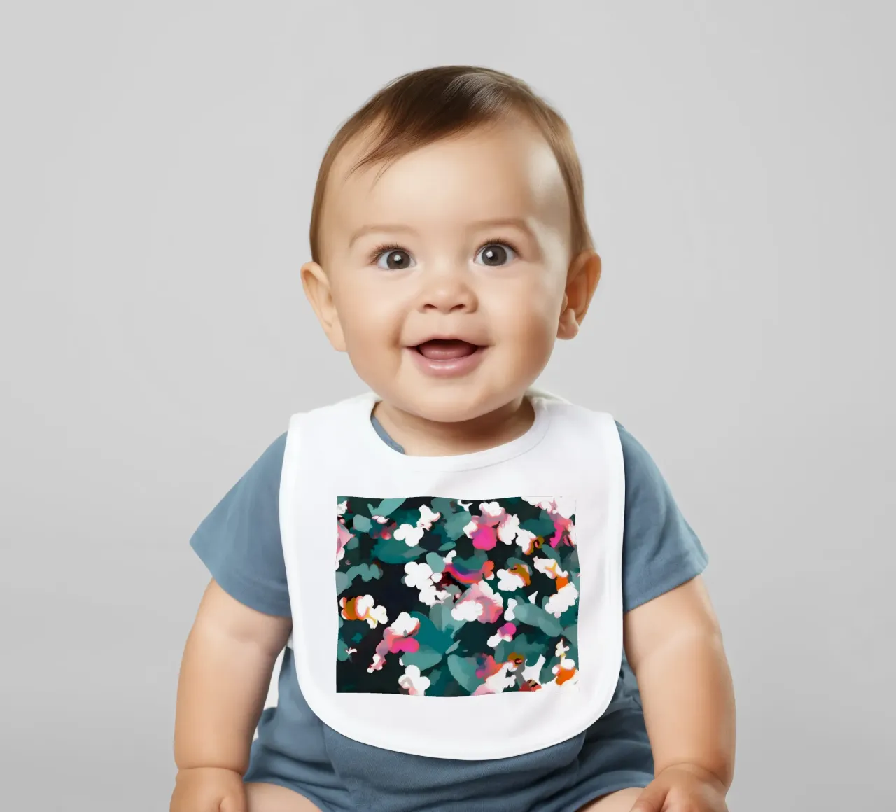 Floral Reverie Midnight Garden baby bib by 83oranges