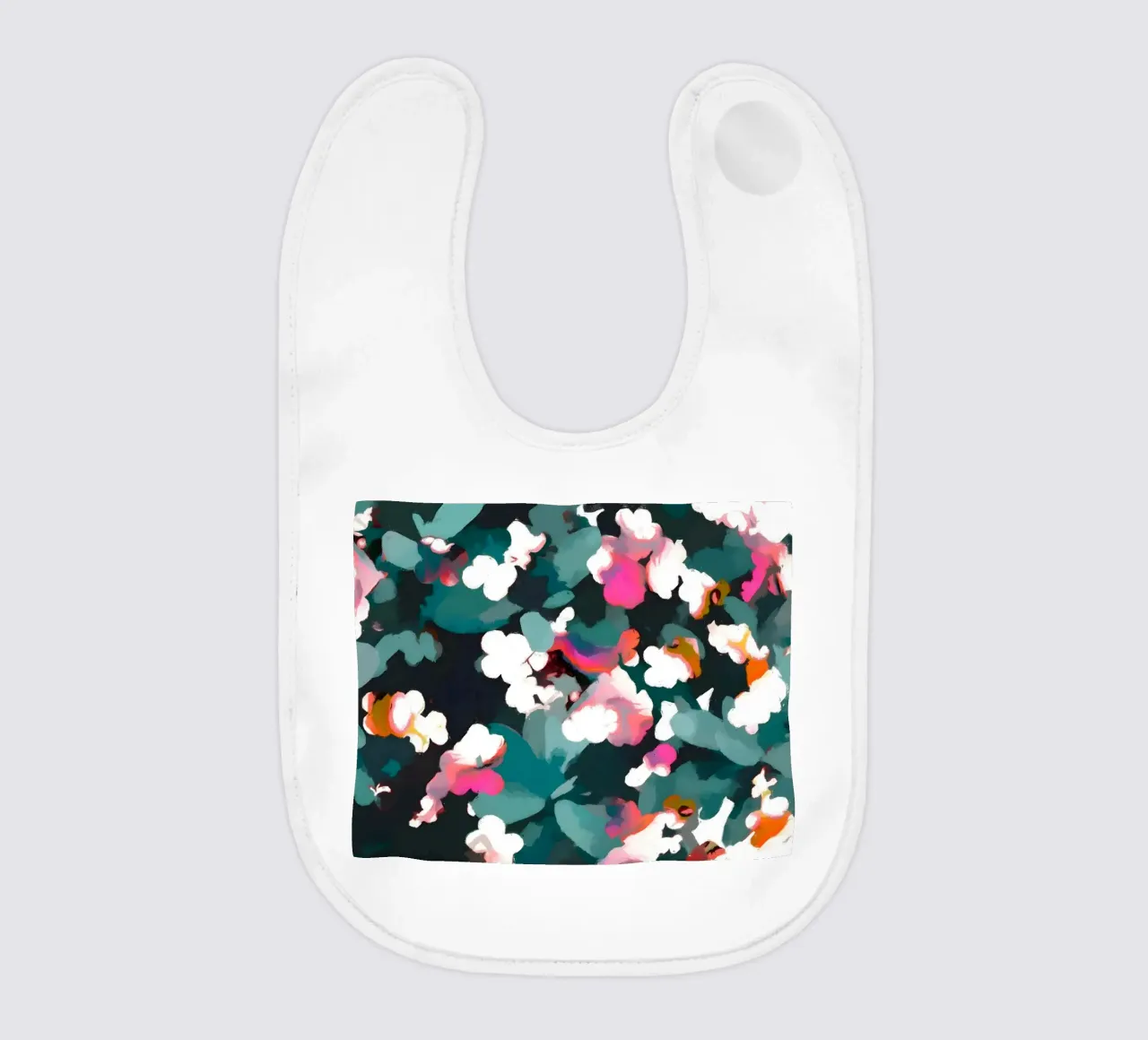 Floral Reverie Midnight Garden baby bib by 83oranges
