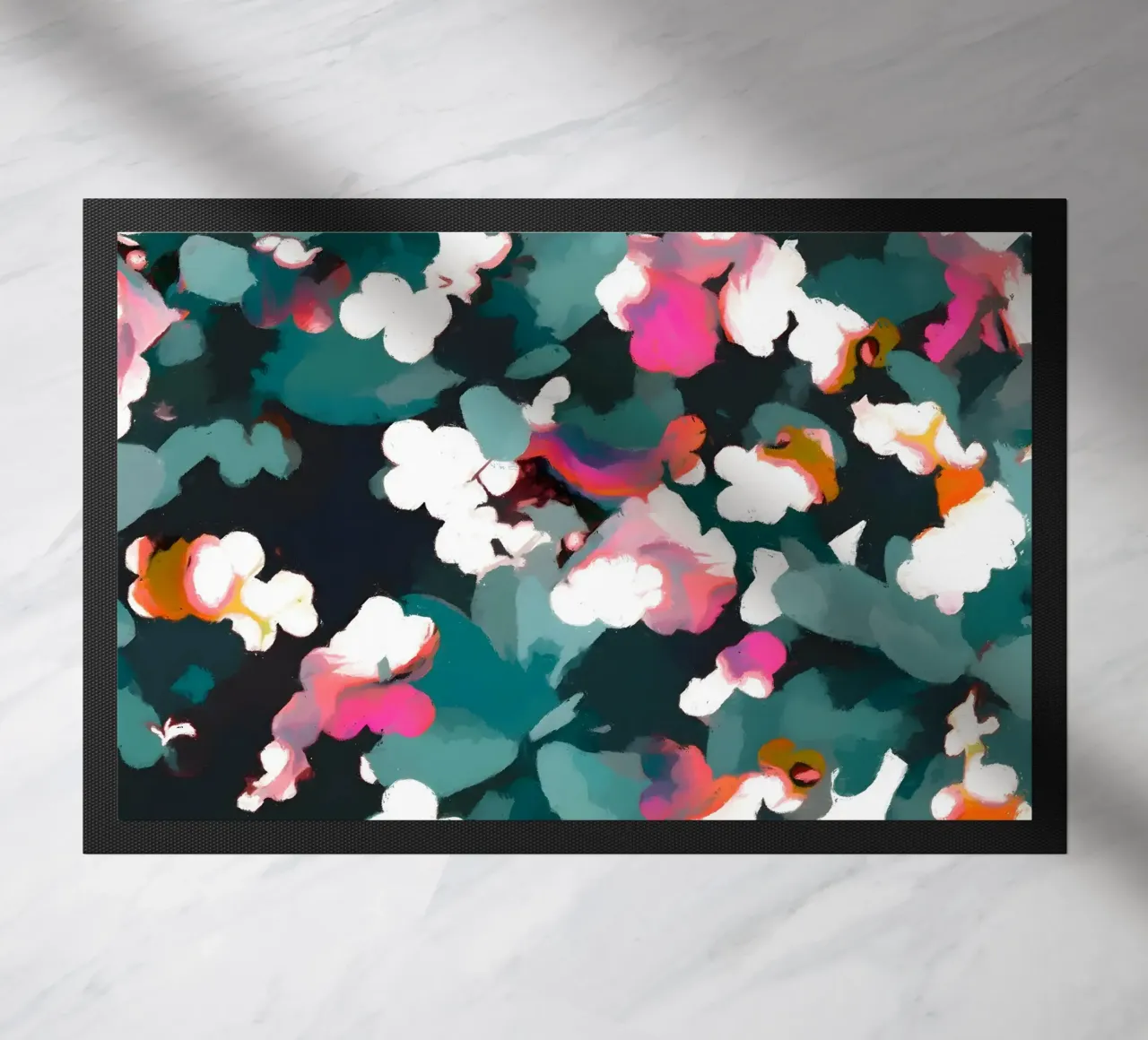 Floral Reverie Midnight Garden doormat by 83oranges