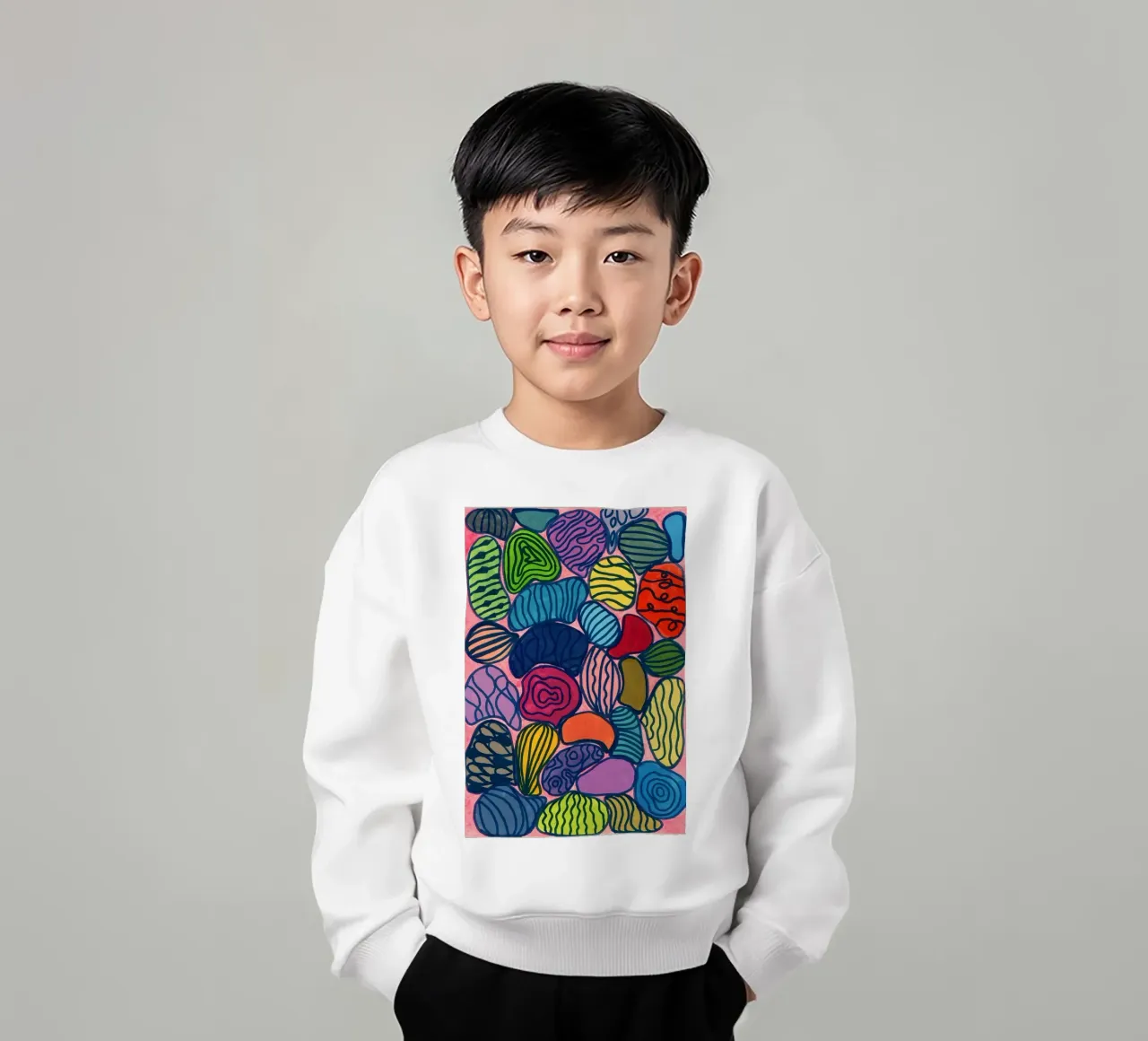 Pietre colorate a motivo felpa bambino da Nica Colorie