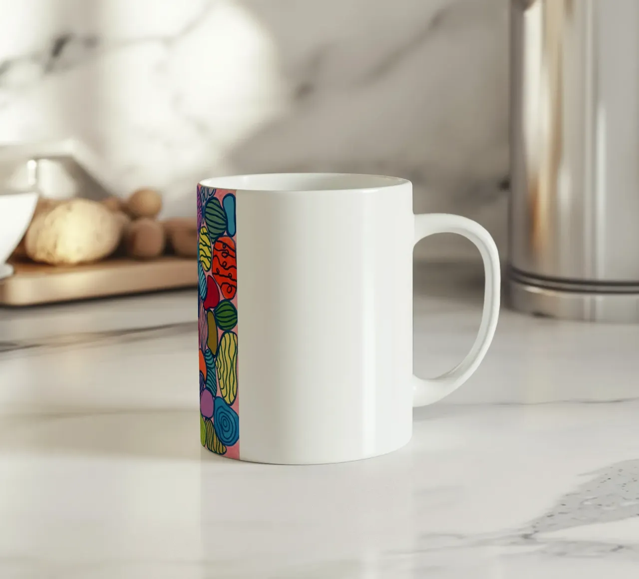 Pietre colorate a motivo tazza in ceramica da Nica Colorie