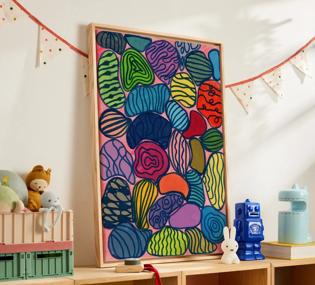 Patroon gekleurde stenen canvas van Nica Colorie