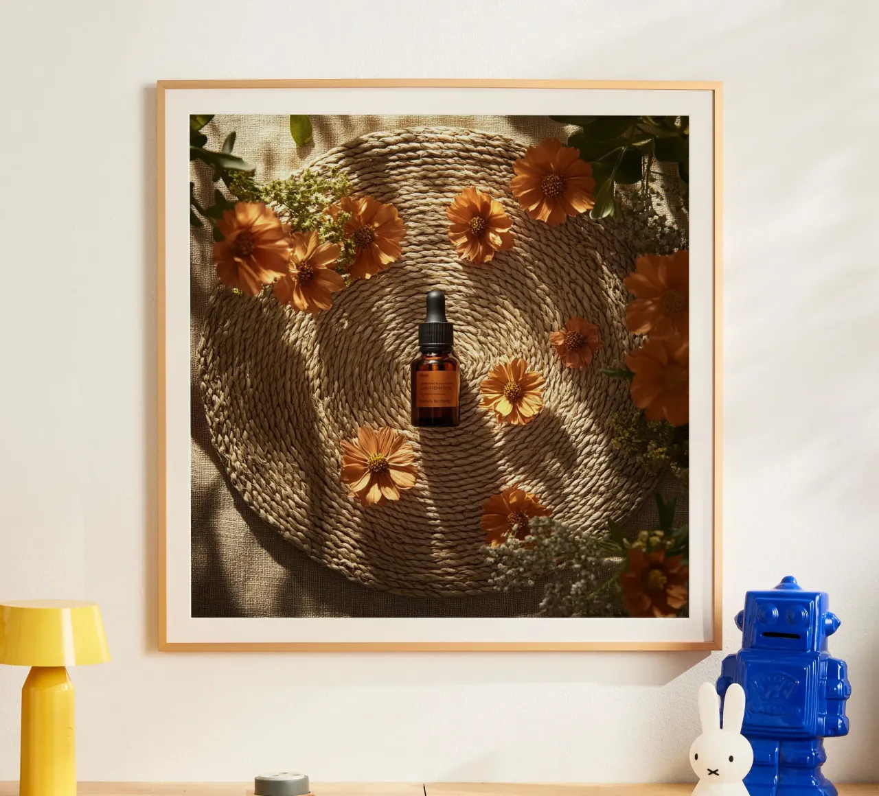 Elisir floreale poster con telaio in plastica da StillVibe Home