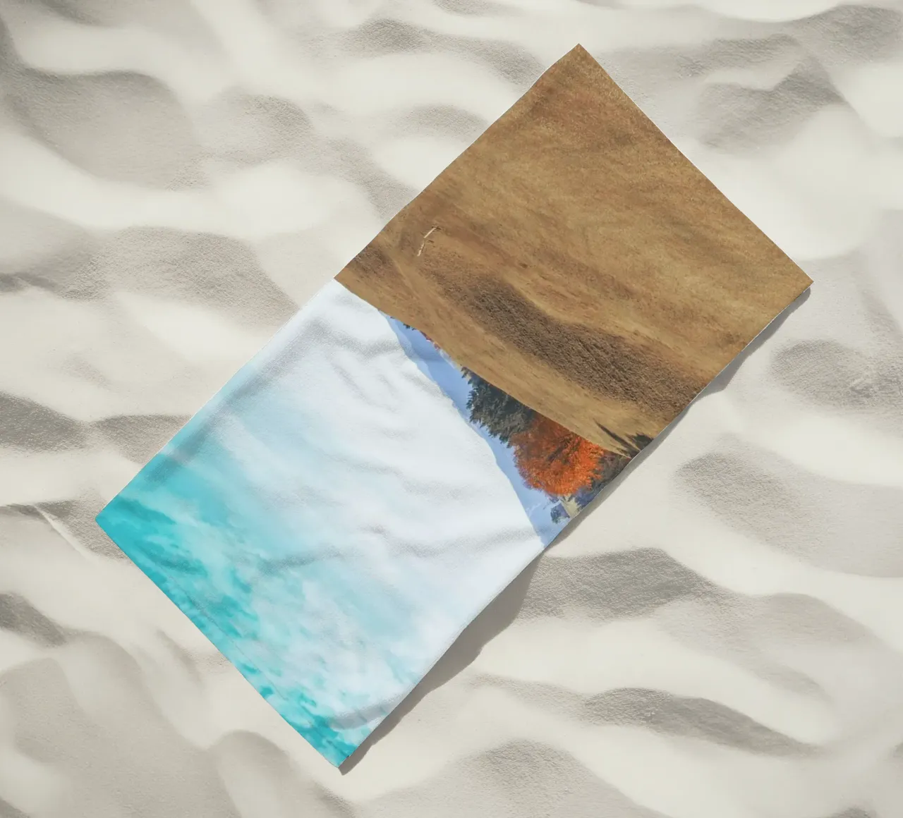 landscape tree line woodland beach towel by cofa home