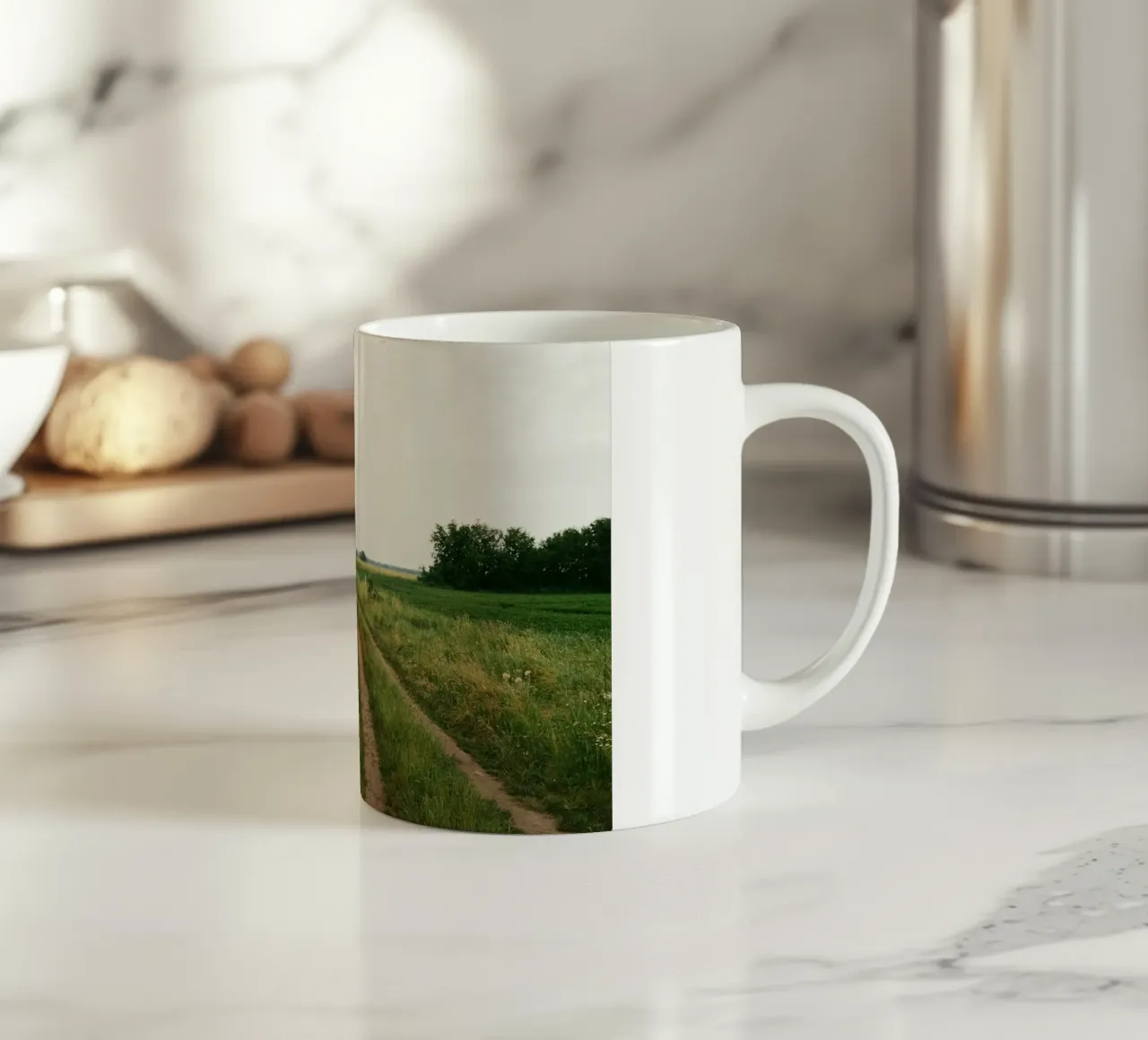 vegetation nature open field tazza in ceramica da cofa home