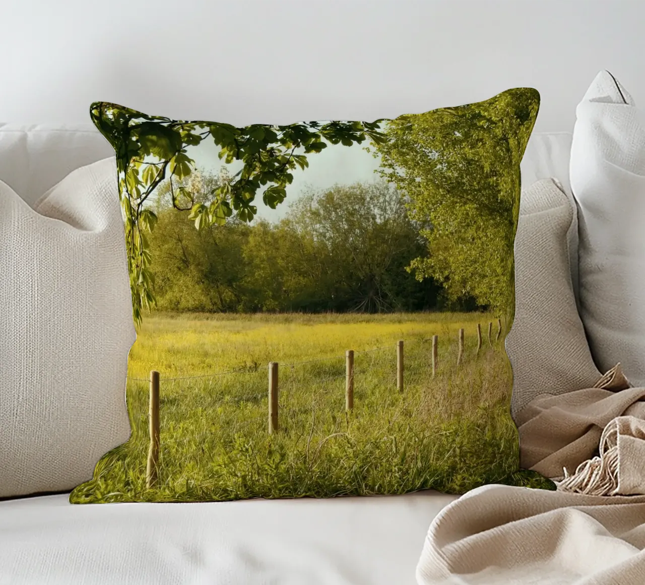 sunlight foliage horizon cuscino da cofa home
