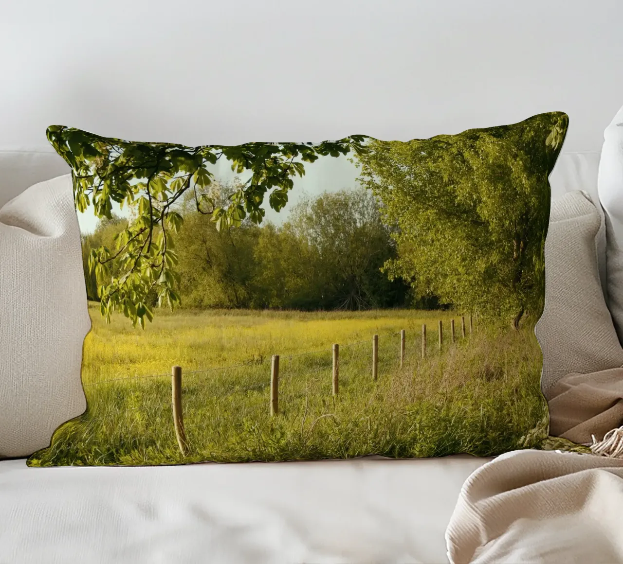 sunlight foliage horizon cuscino da cofa home