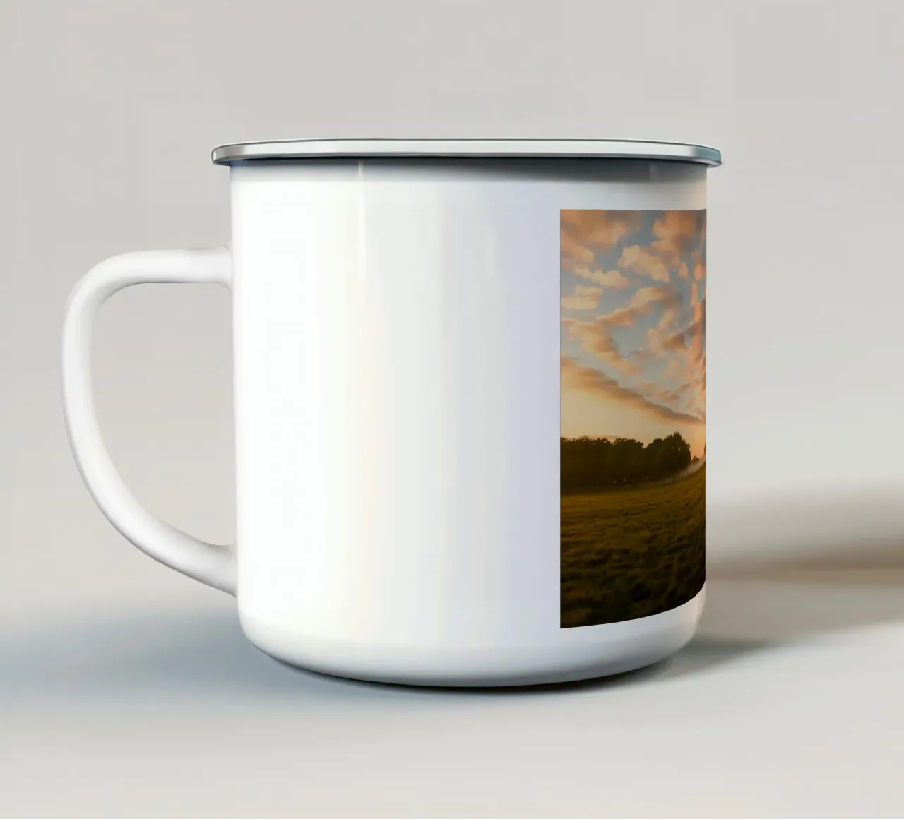sunlight trees open space mug en émail de animal story home