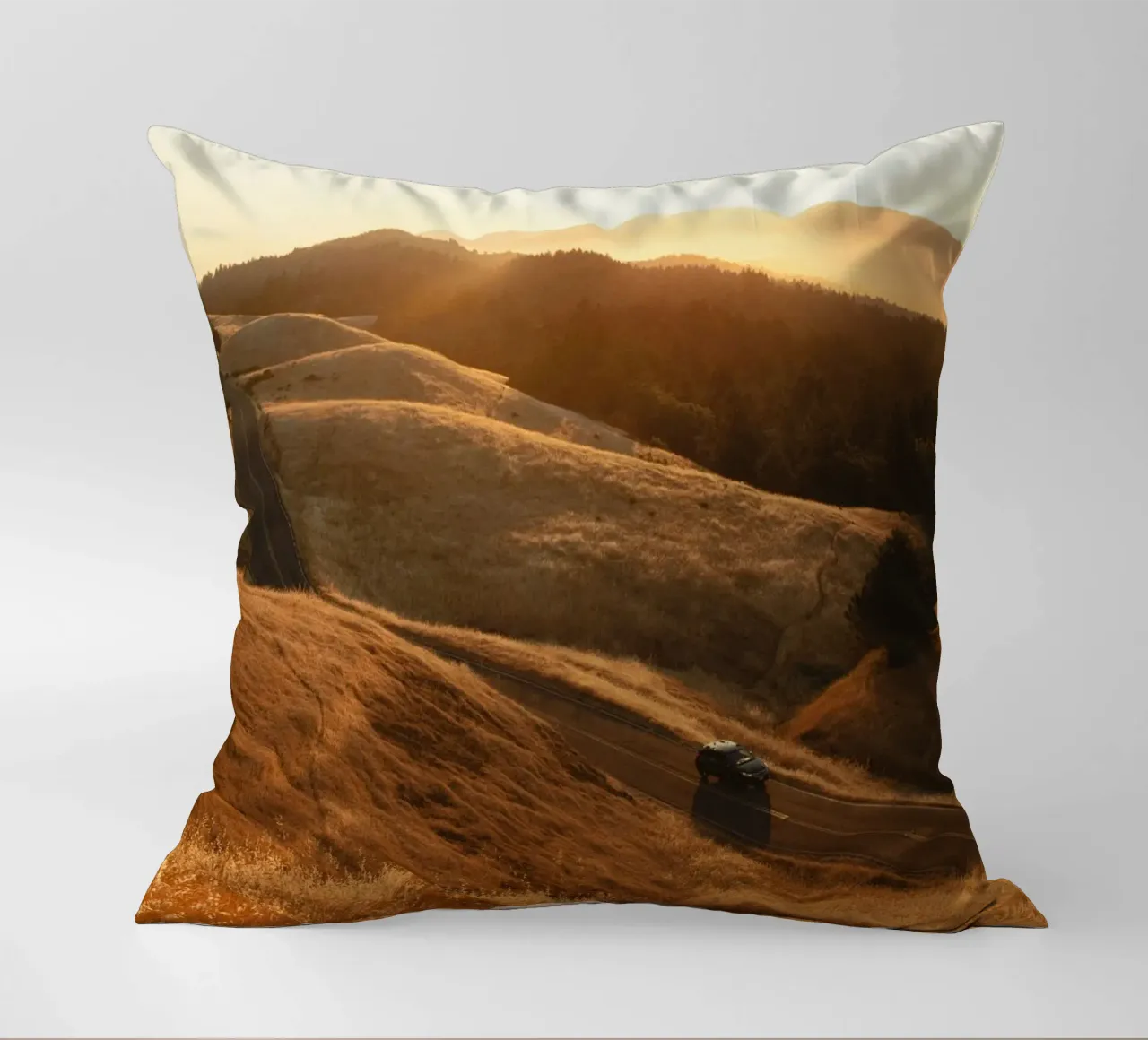 golden light landscape sky decorative cushion by cofa home