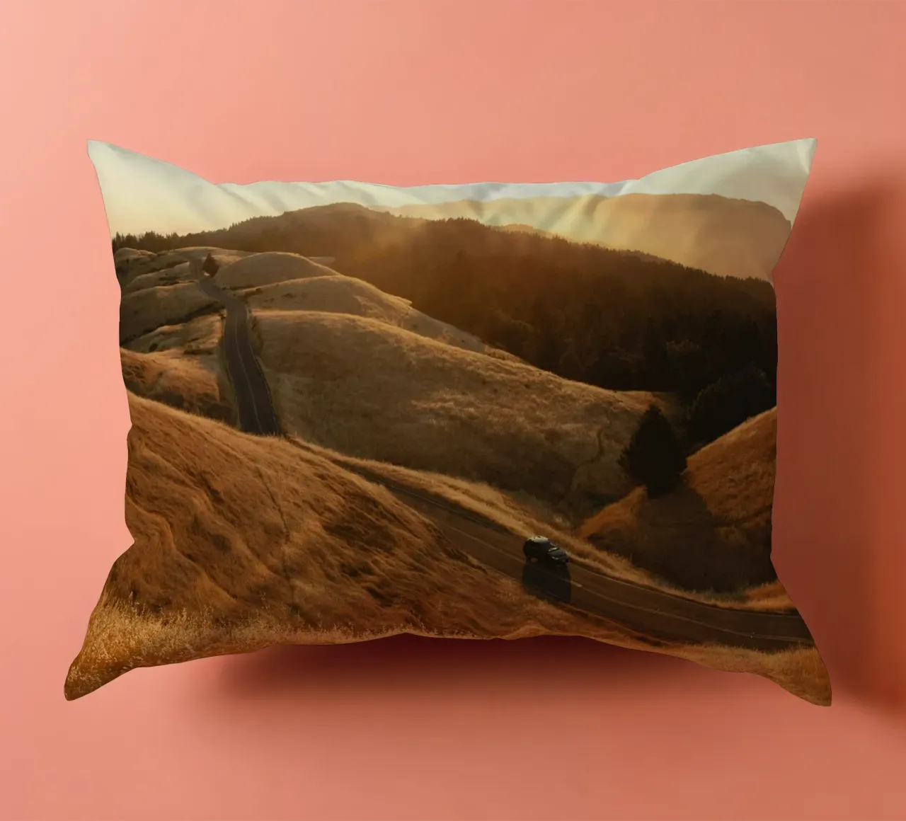 golden light landscape sky decorative cushion by cofa home
