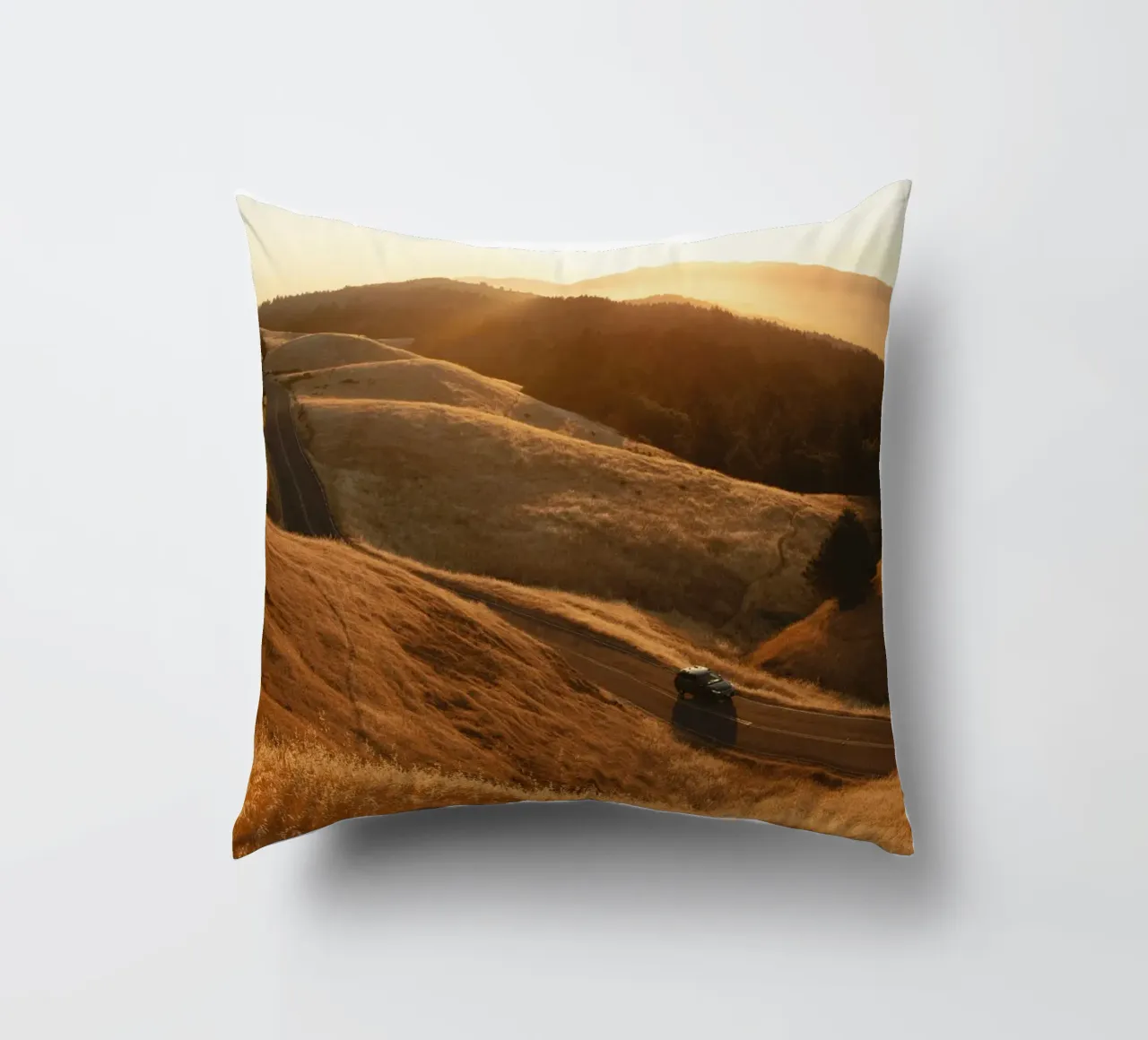 golden light landscape sky decorative cushion by cofa home