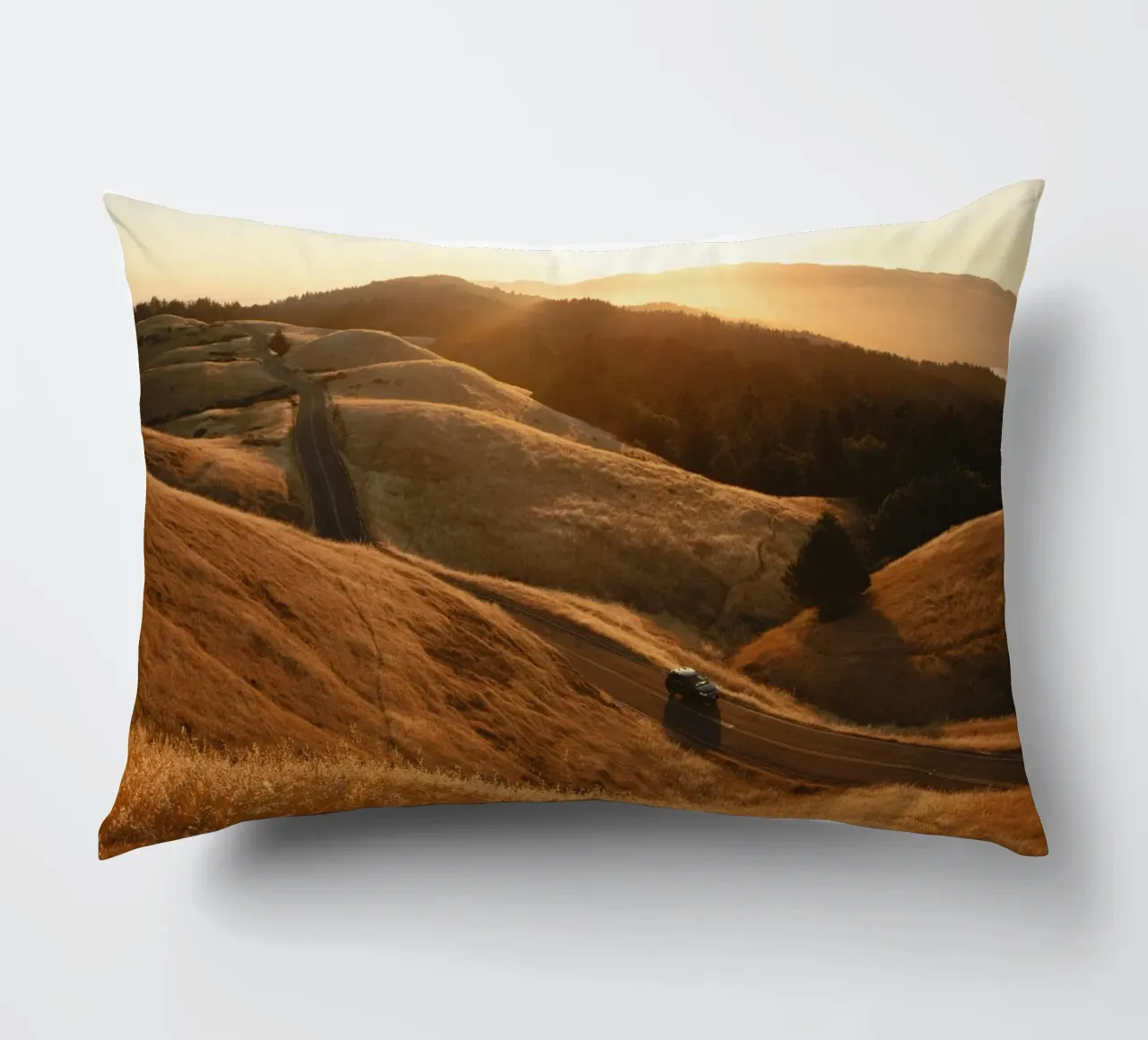 golden light landscape sky decorative cushion by cofa home