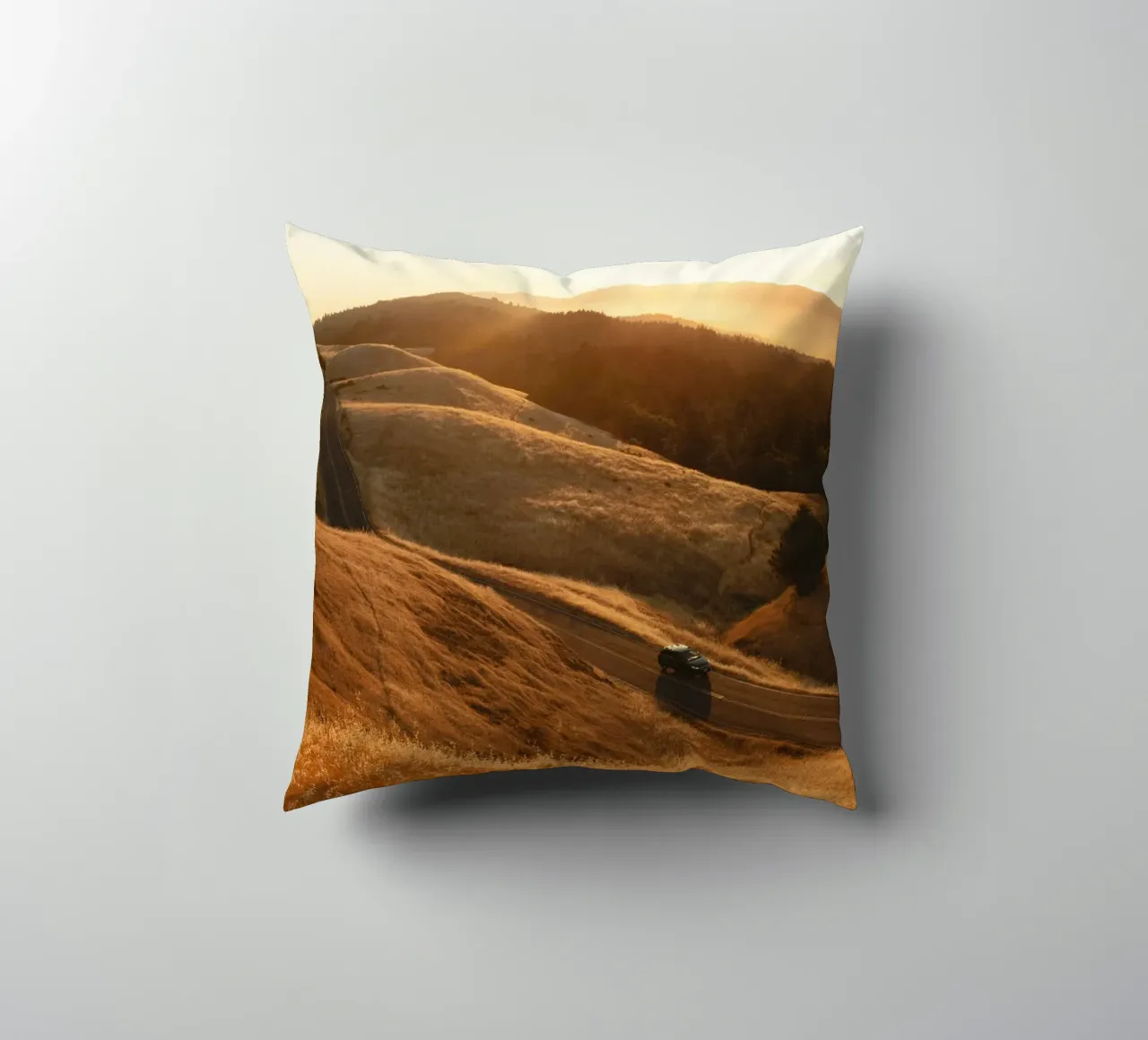 golden light landscape sky decorative cushion by cofa home