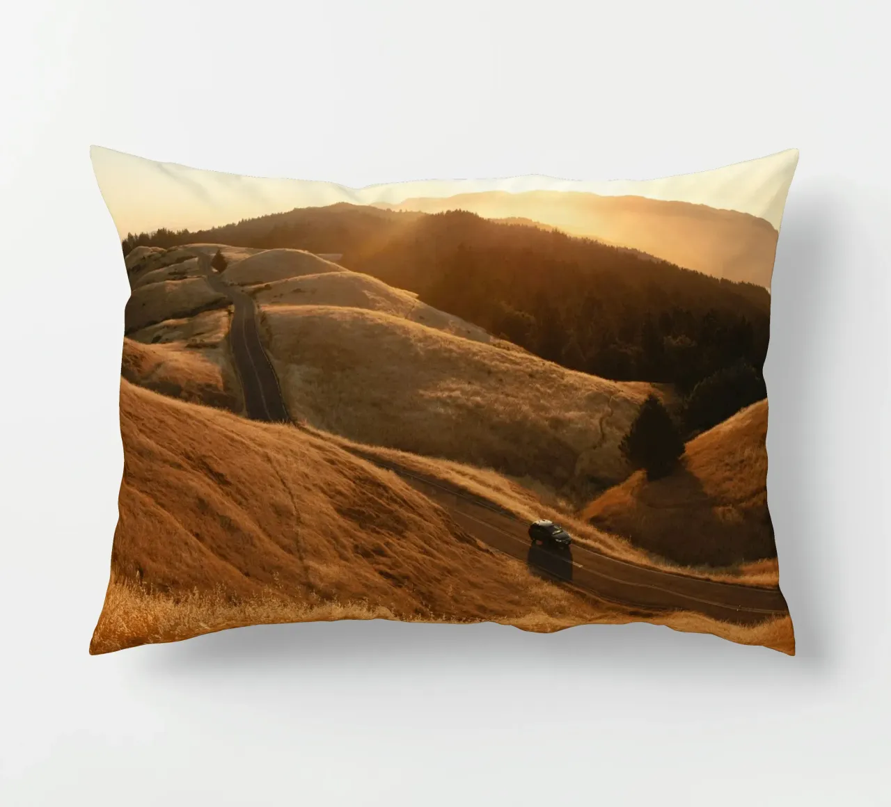 golden light landscape sky decorative cushion by cofa home