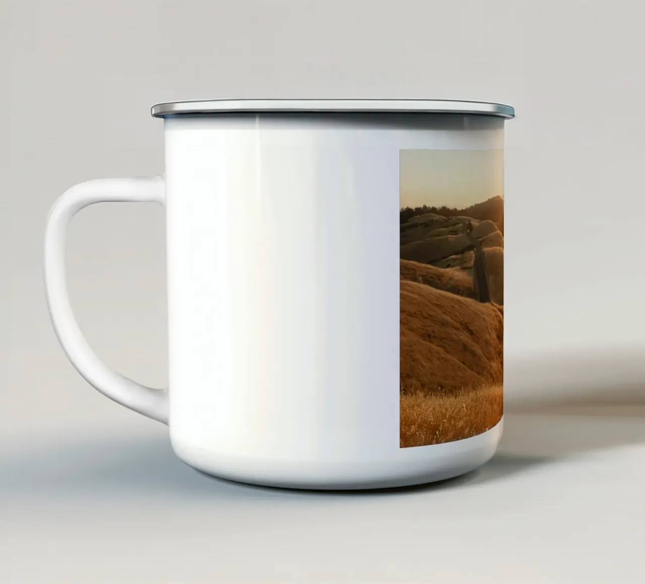 golden light landscape sky tazza in smalto da cofa home