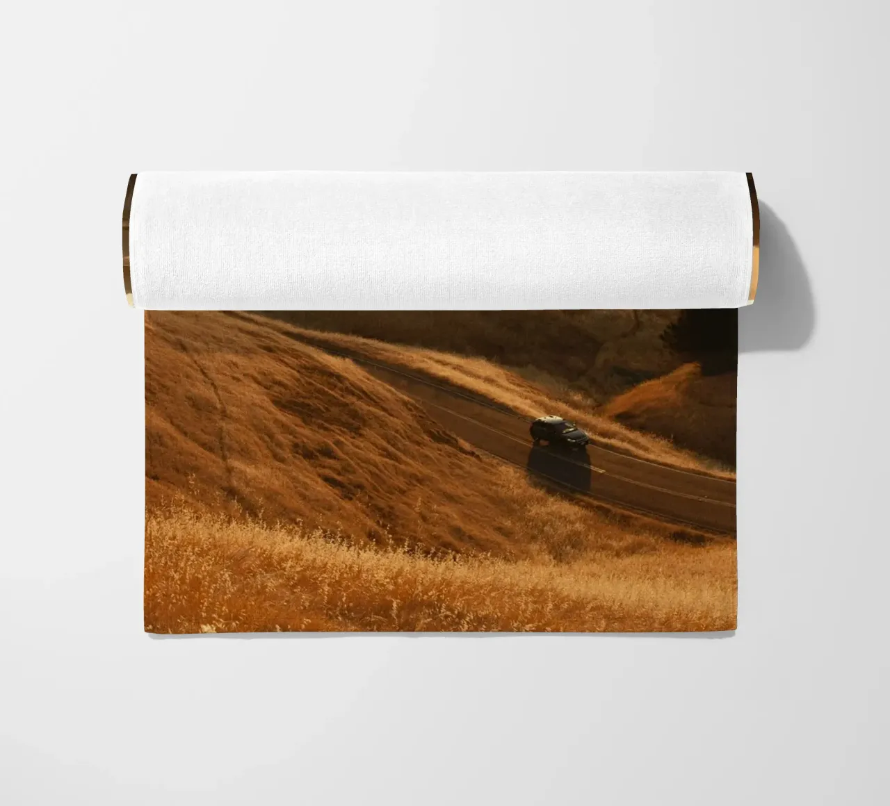 golden light landscape sky beach towel by cofa home