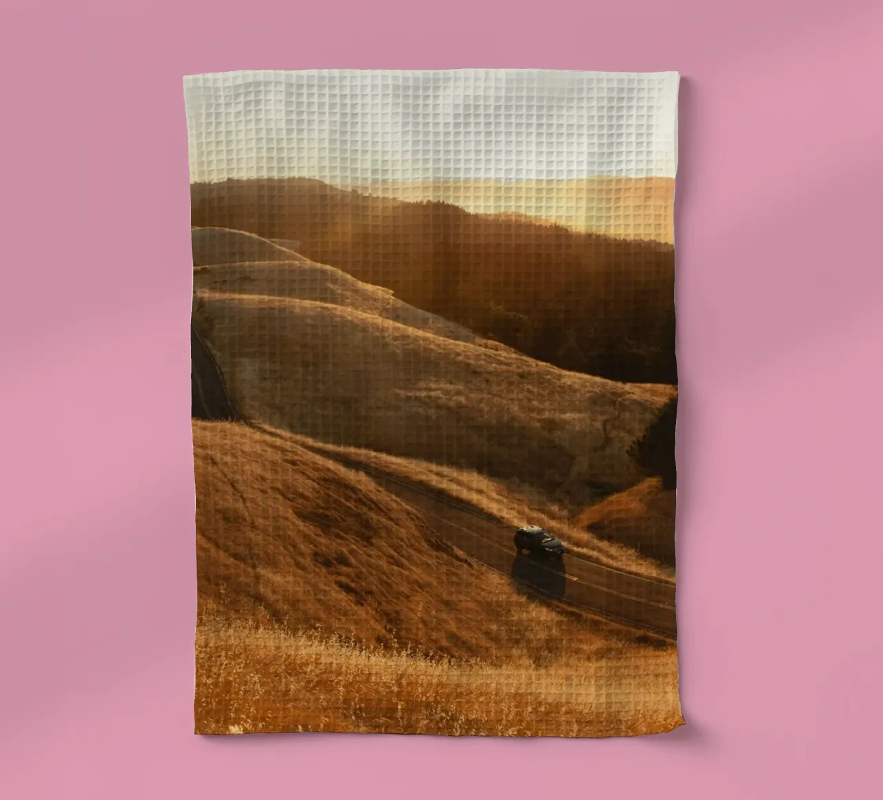 golden light landscape sky tea towel by cofa home