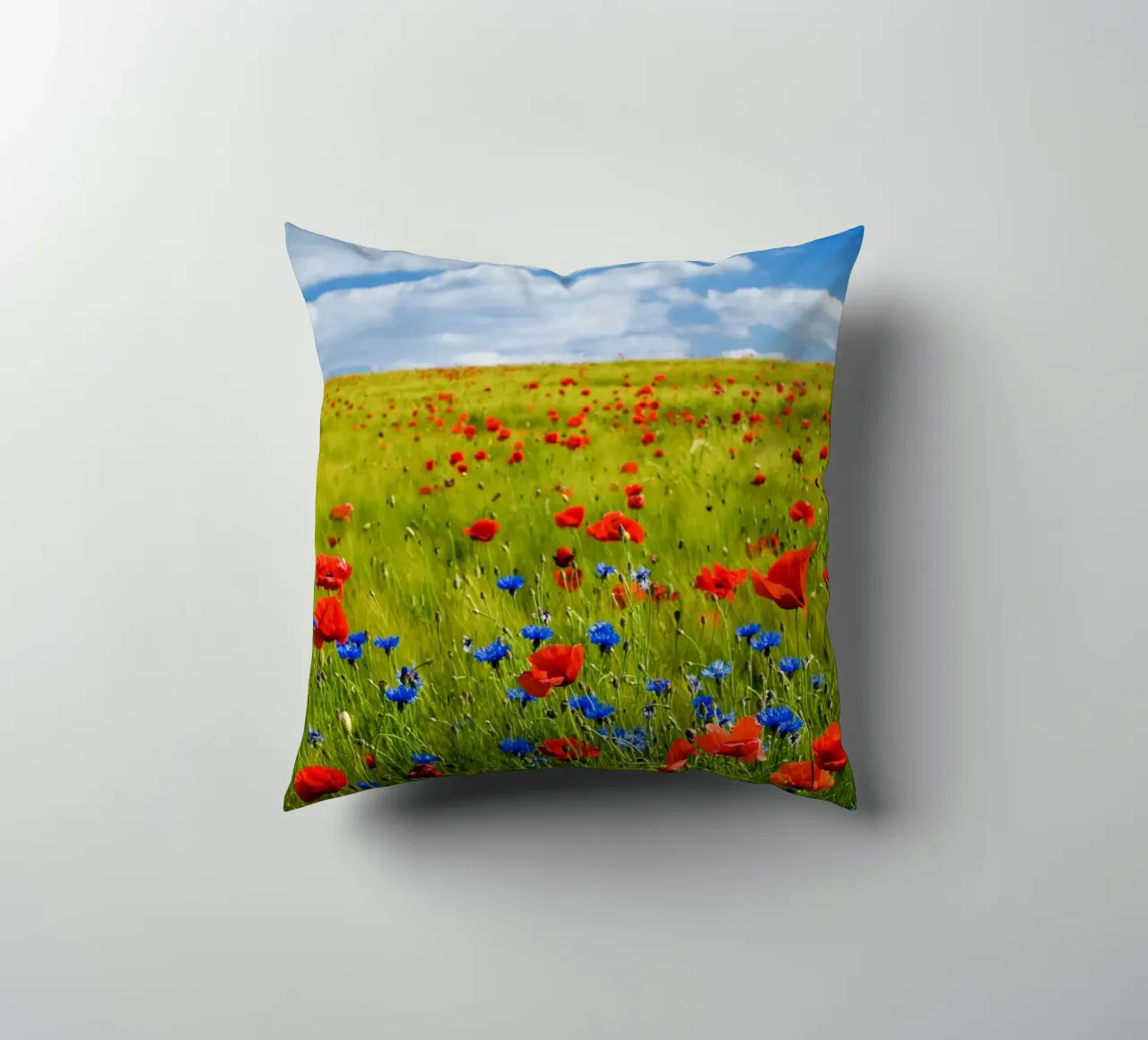 wildflowers poppies cuscino da cofa home
