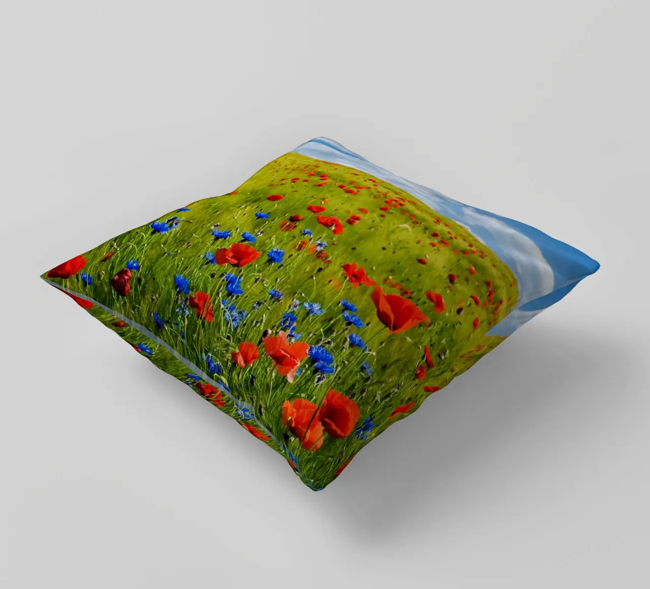wildflowers poppies cuscino da cofa home