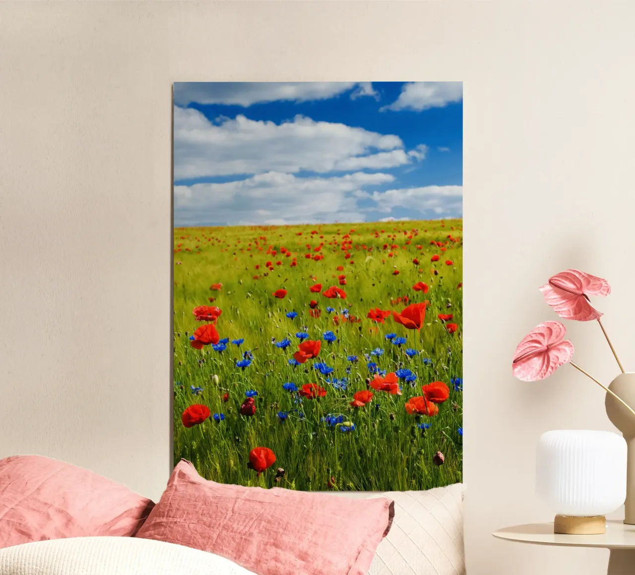 wildflowers poppies poster avec cadre en plastique de cofa home