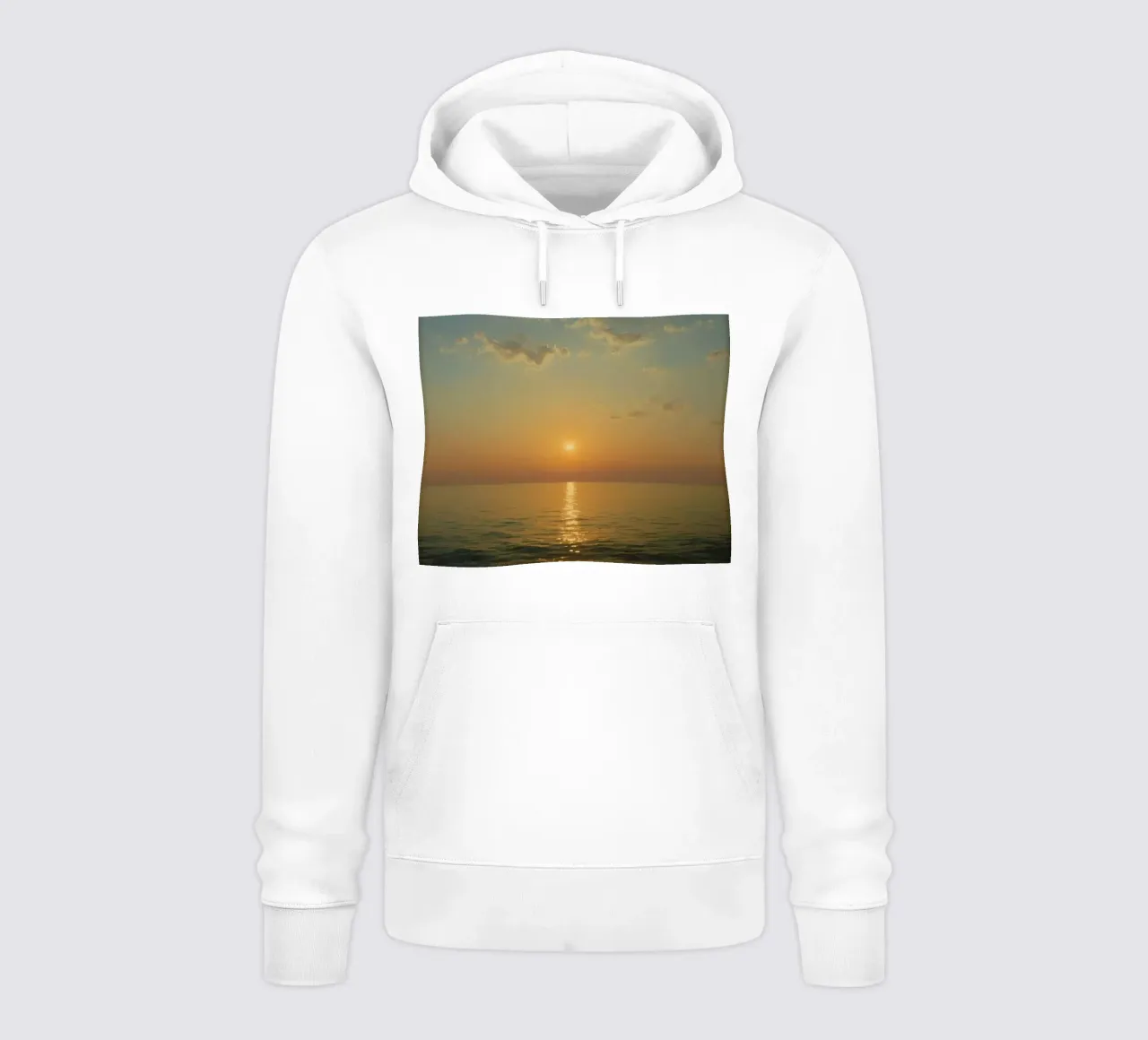 Tramonto sulle acque calme dell'oceano con riflessi dorati felpa con cappuccio da DesignDoodle
