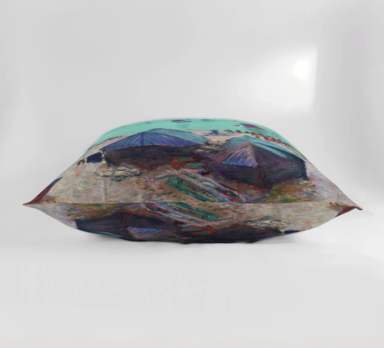 The Departure of the Boats, Étretat (1885) by Claude Monet decorative cushion by Monet Art Prints