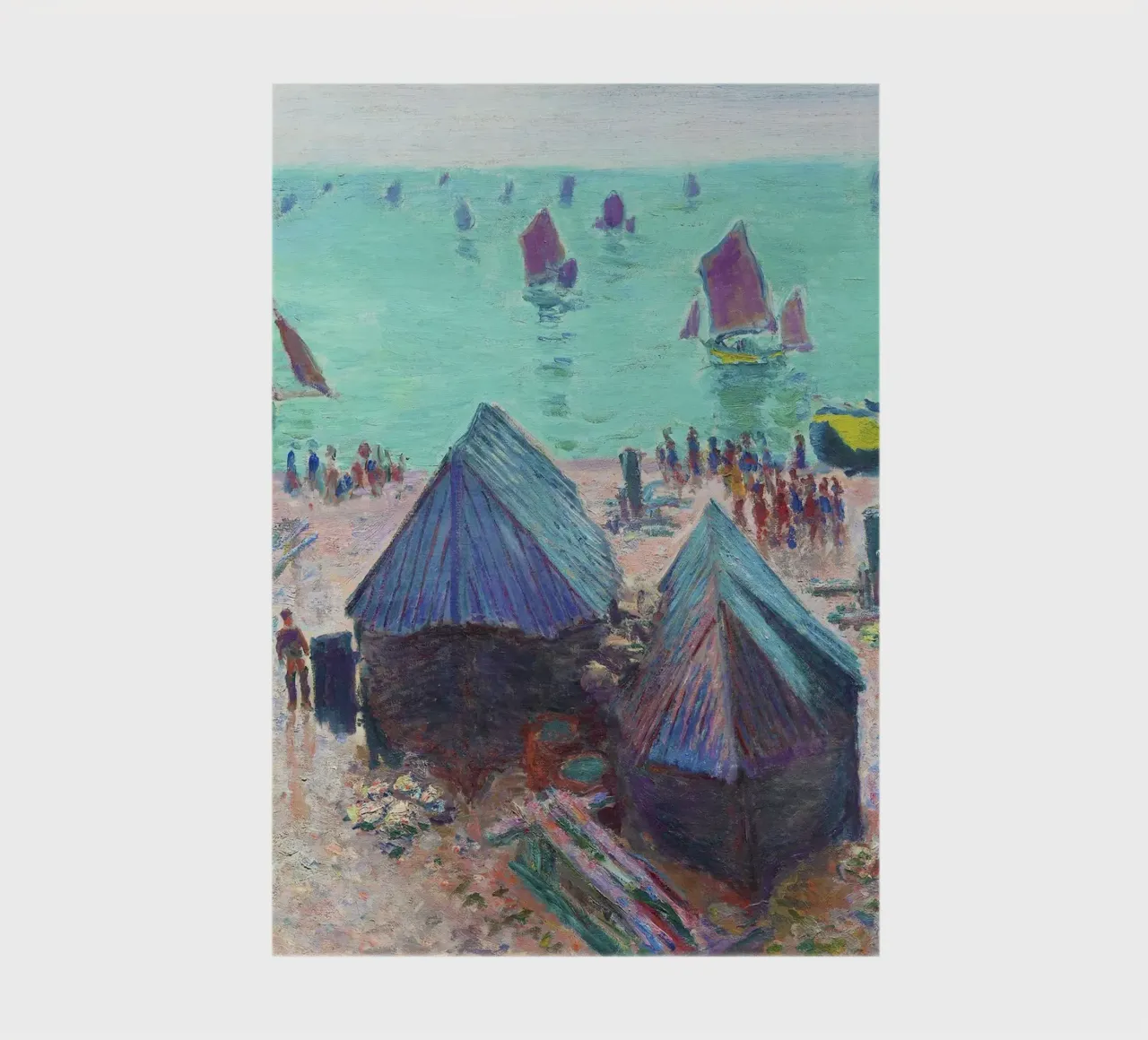 The Departure of the Boats, Étretat (1885) by Claude Monet notebook by Monet Art Prints