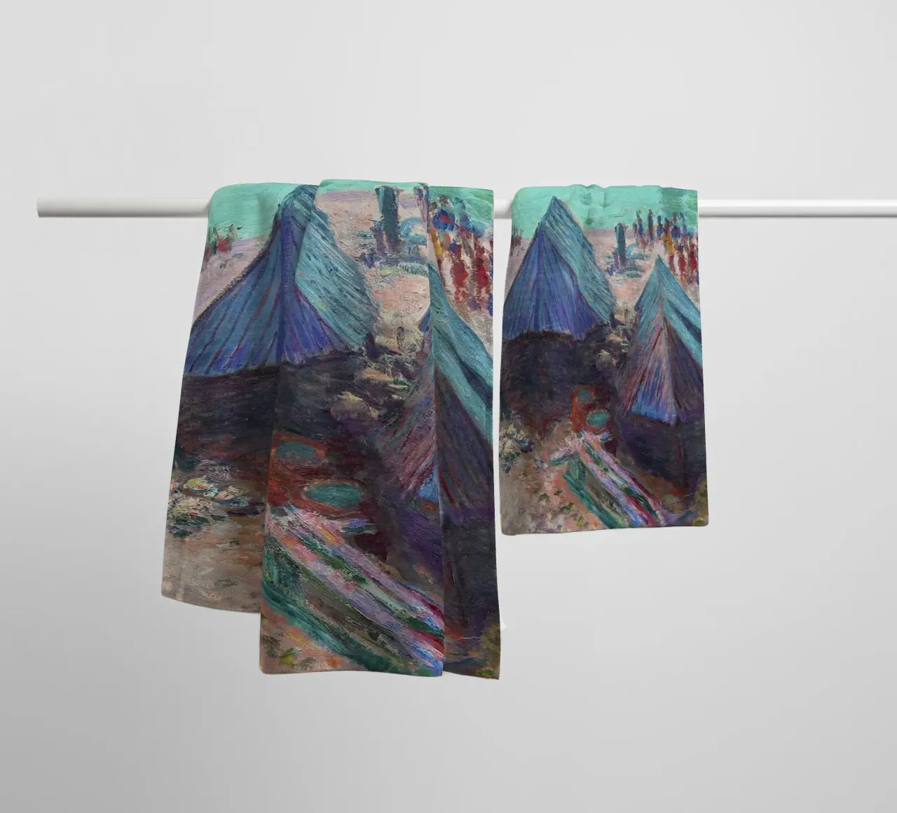 The Departure of the Boats, Étretat (1885) by Claude Monet towel by Monet Art Prints