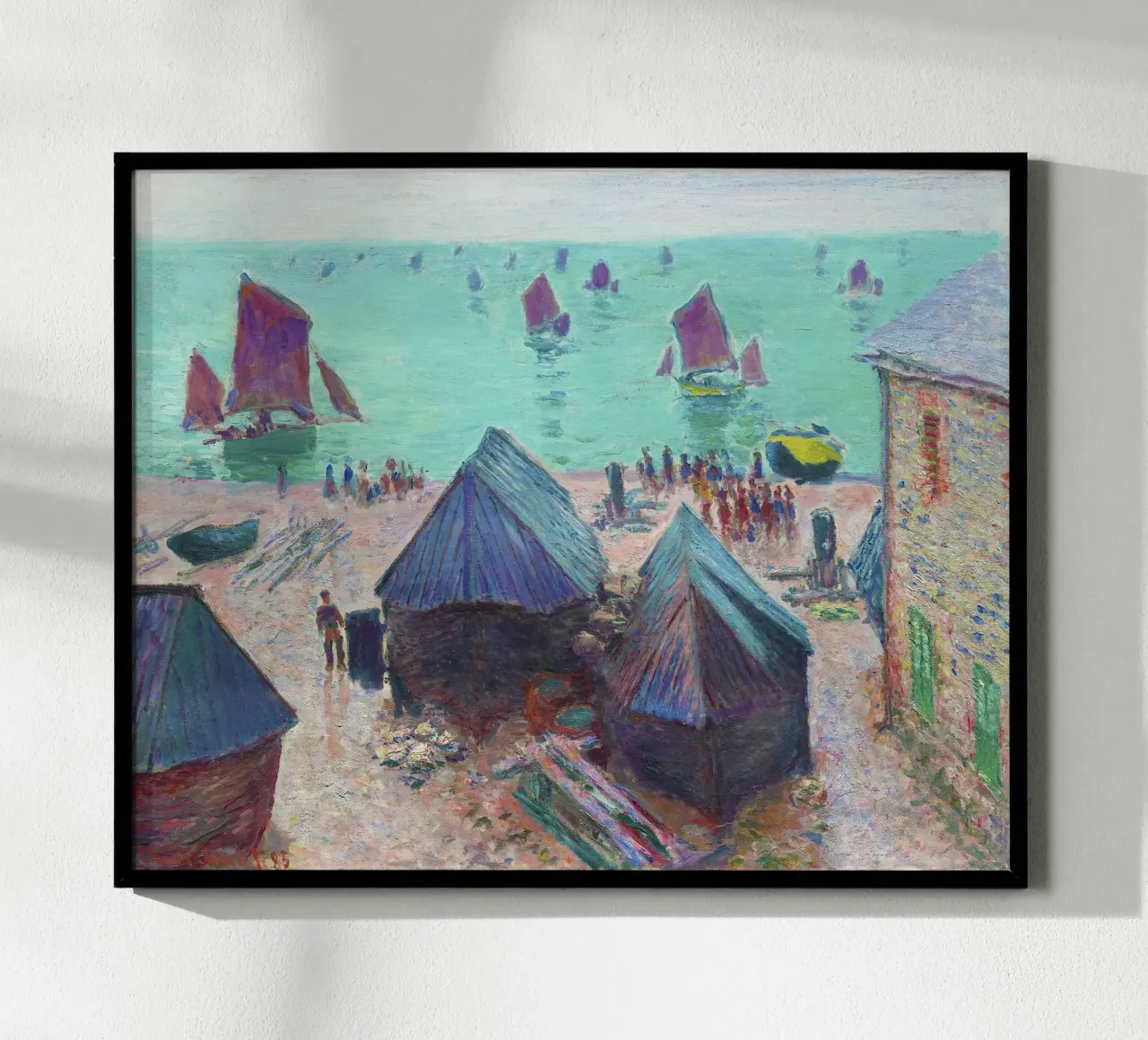 The Departure of the Boats, Étretat (1885) by Claude Monet hahnemühle by Monet Art Prints