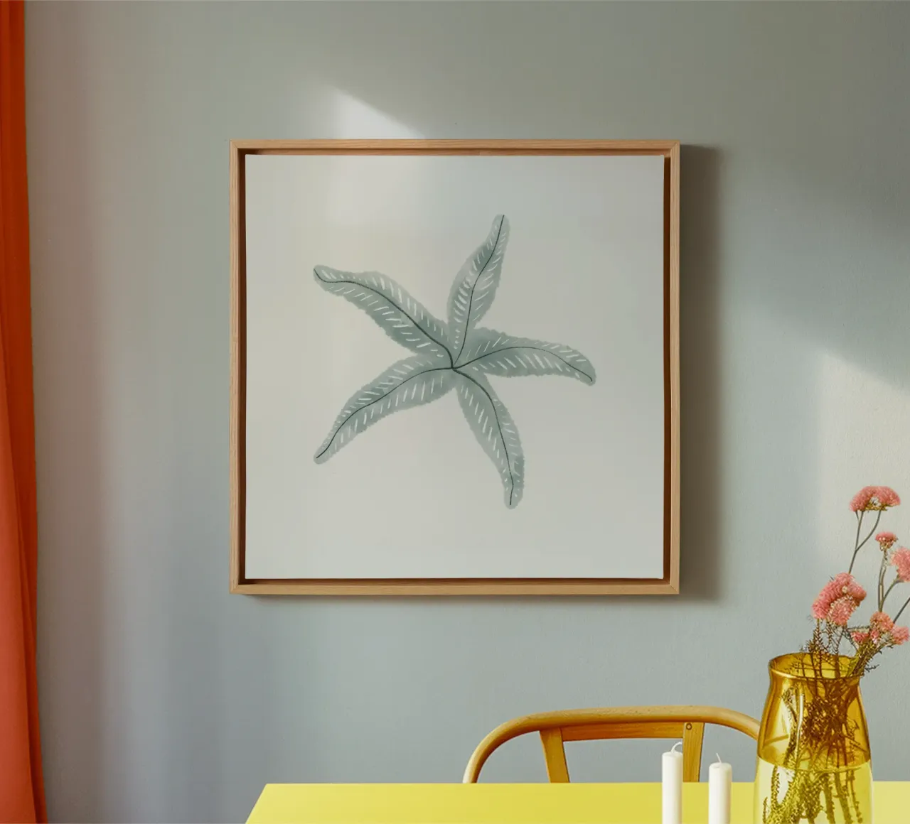 Sea Study No 22 (Square) Leinwand mit Schattenfugenrahmen von treechild