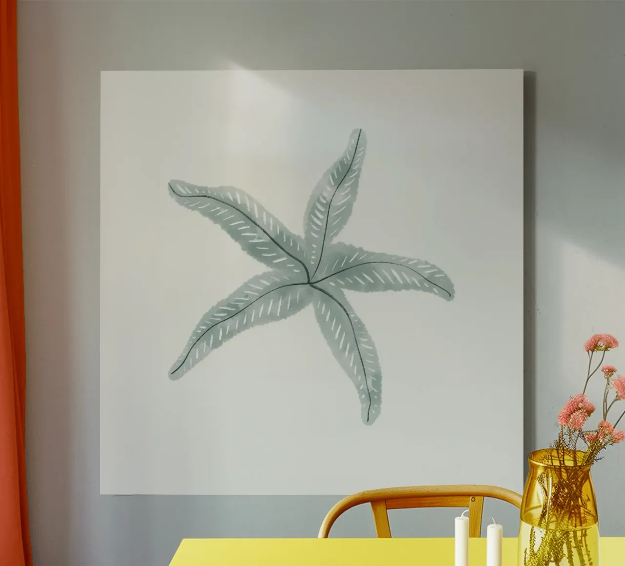 Sea Study No 22 (Square) Leinwand mit Schattenfugenrahmen von treechild