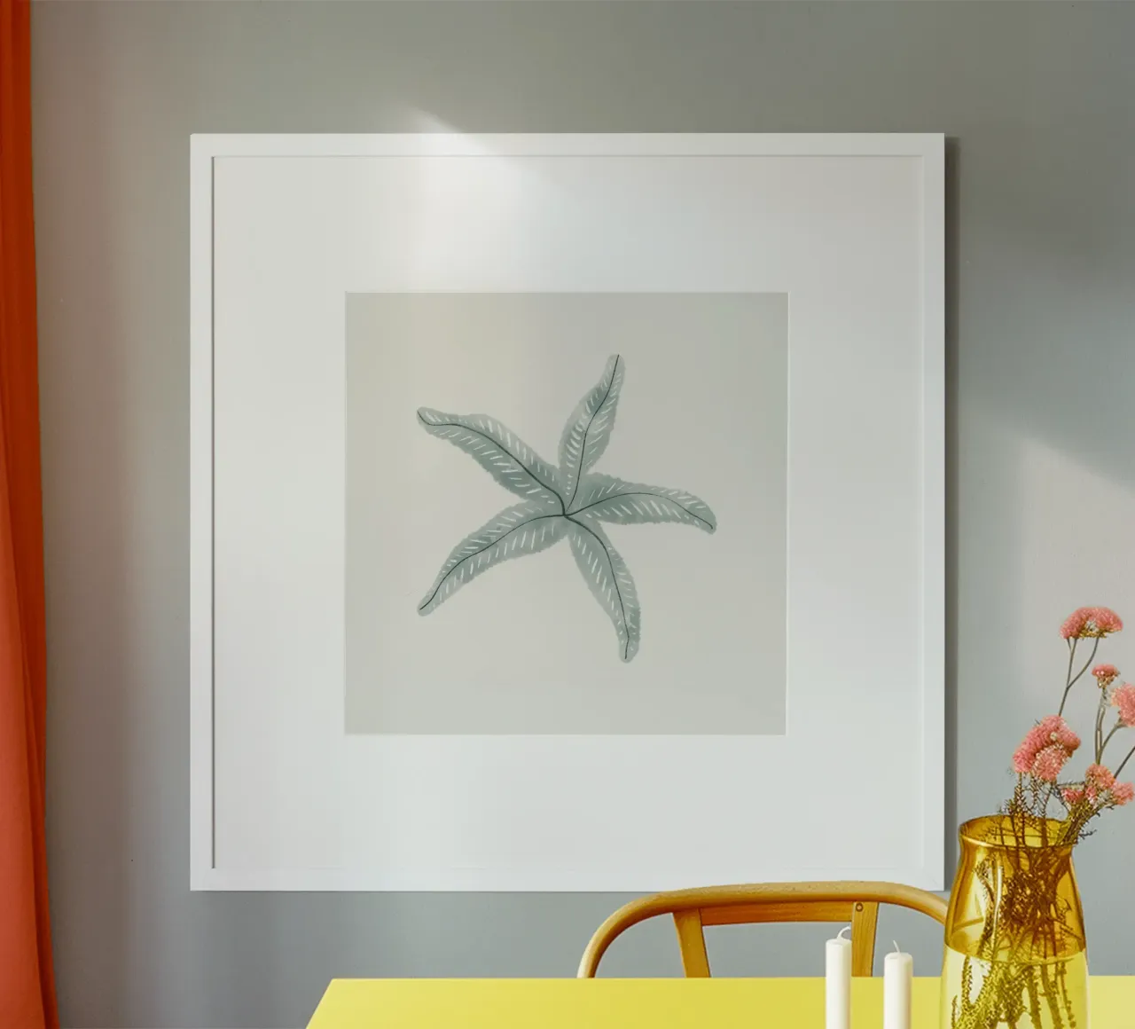 Sea Study No 22 (Square) poster con telaio in alluminio da treechild