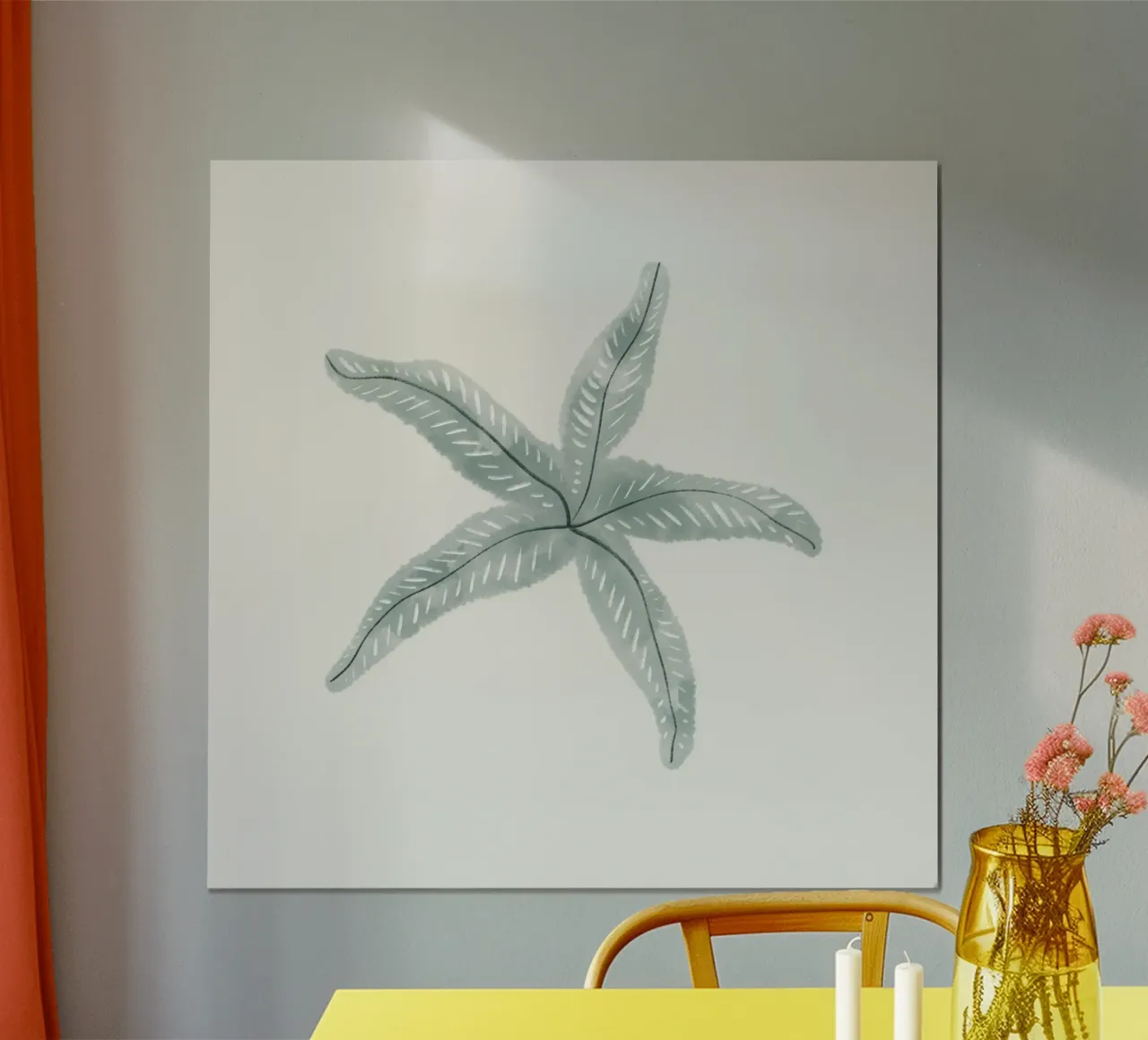 Sea Study No 22 (Square) poster con telaio in alluminio da treechild