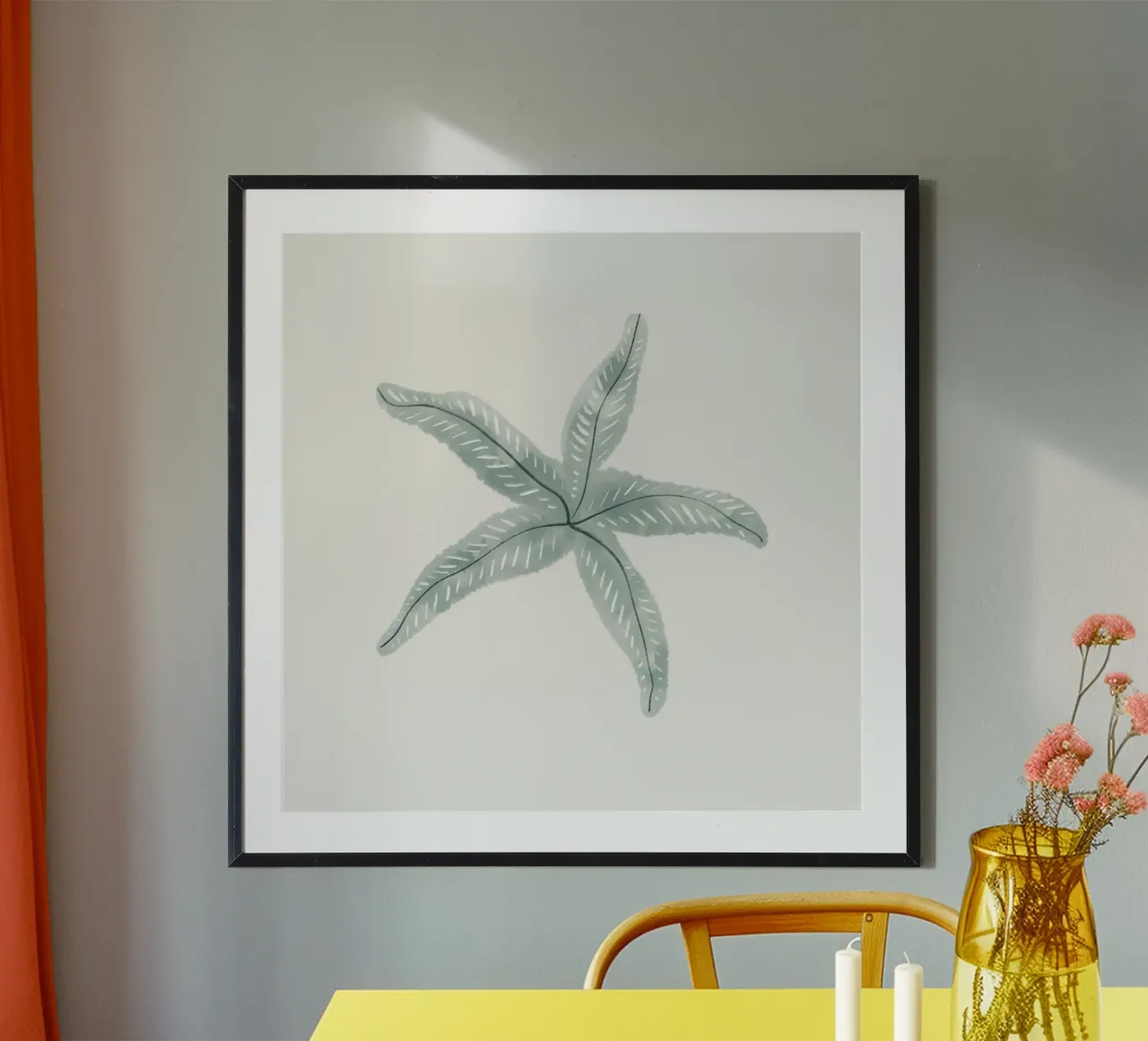 Sea Study No 22 (Square) poster con telaio in alluminio da treechild