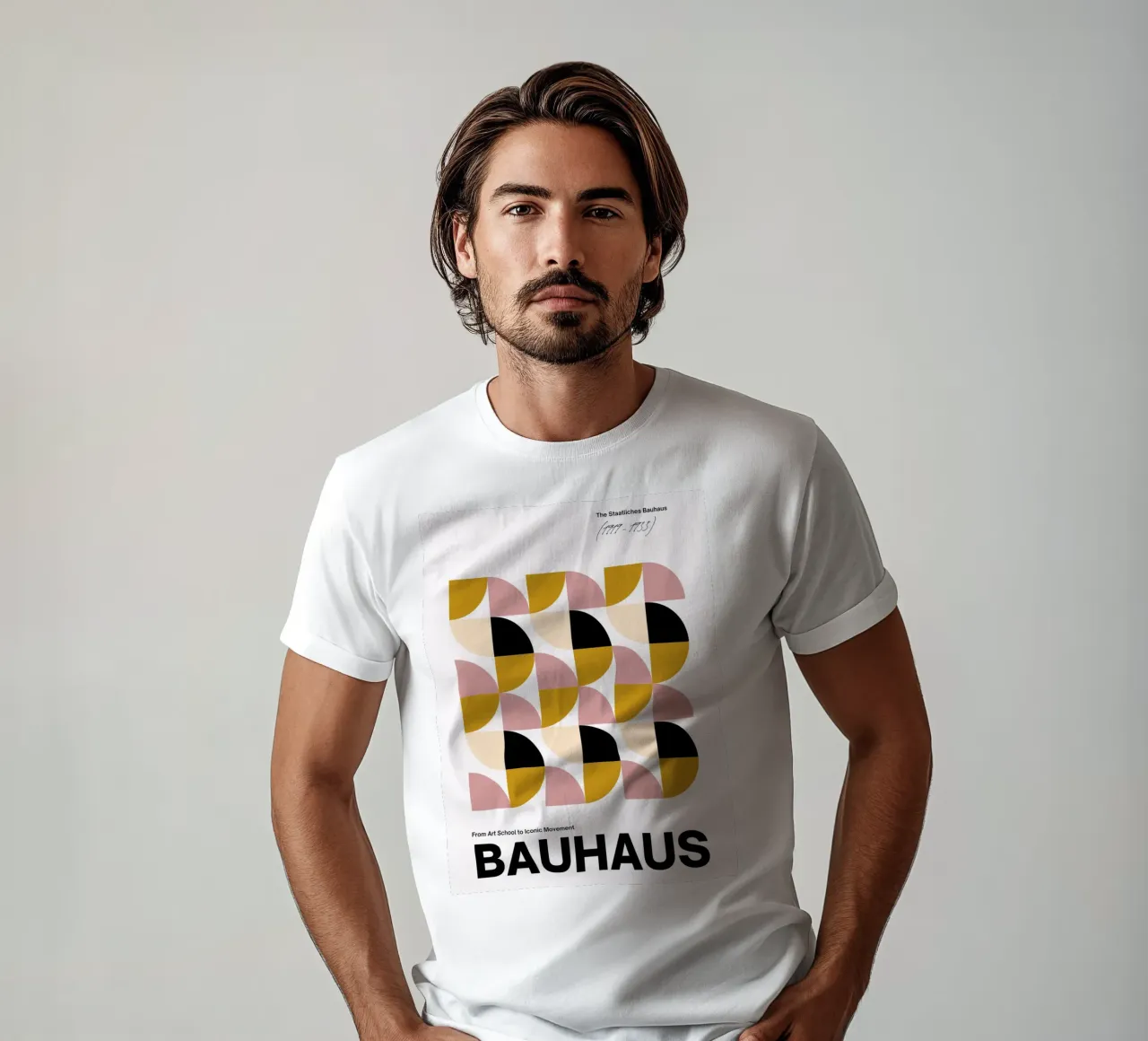 Bauhaus Modular – Soft Color Geometry t-shirt by Casa Calm