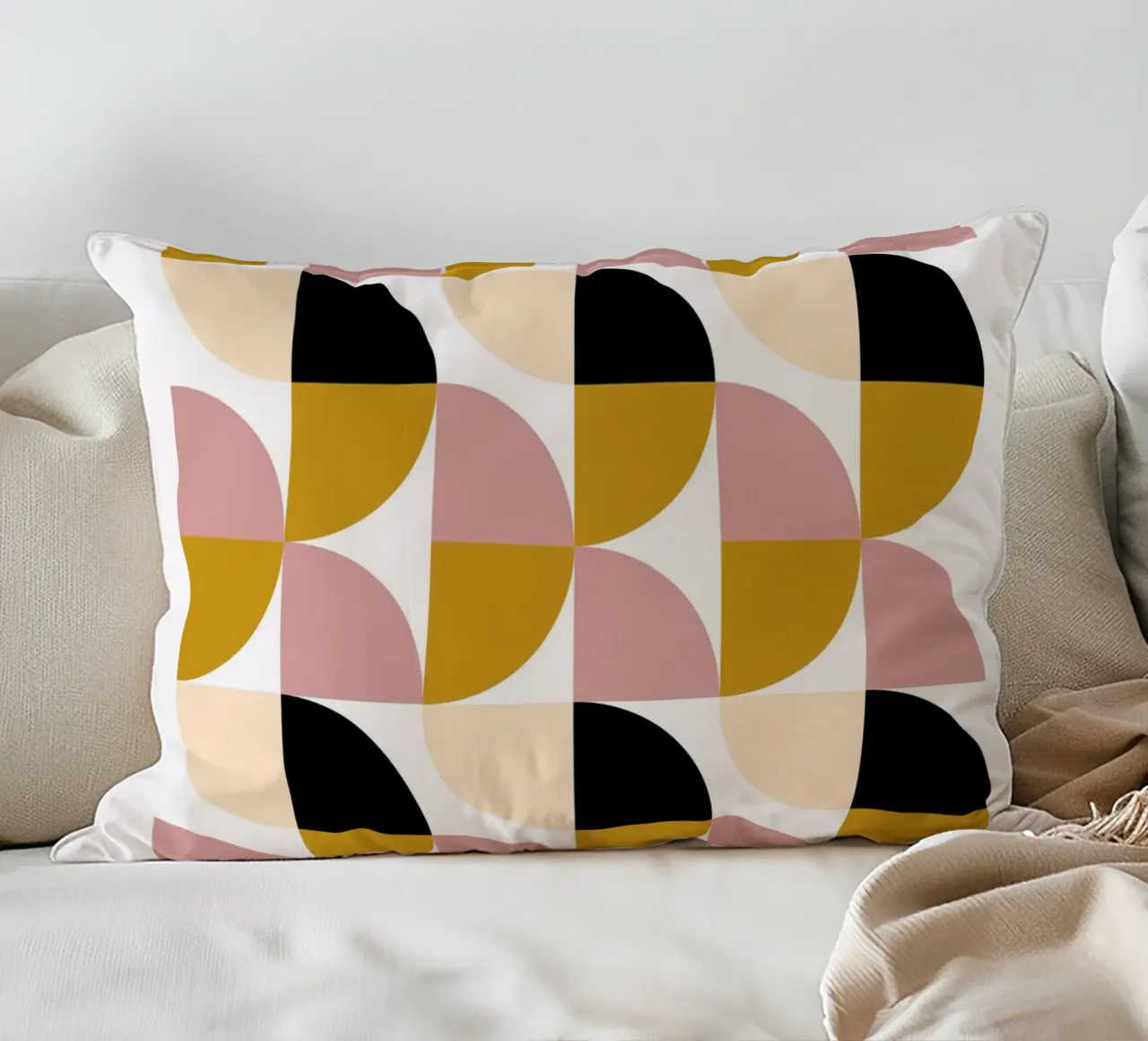 Bauhaus Modulare - Geometria di colori tenui cuscino da Casa Calm