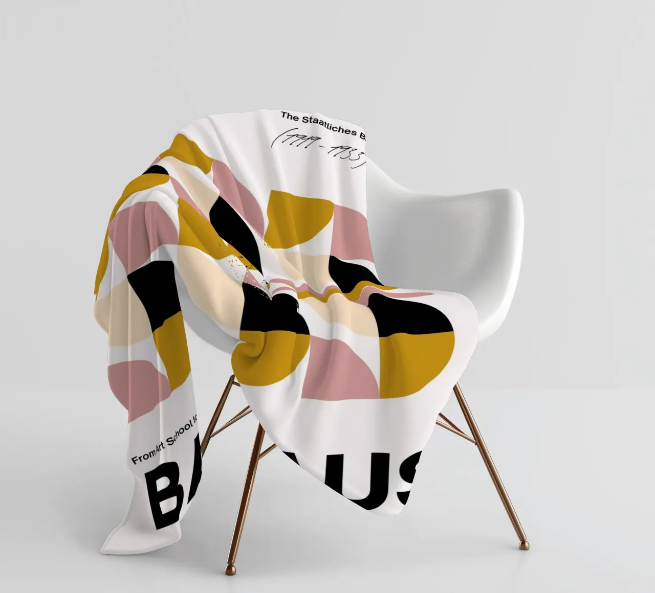 Bauhaus Modular – Soft Color Geometry fleece blanket by Casa Calm