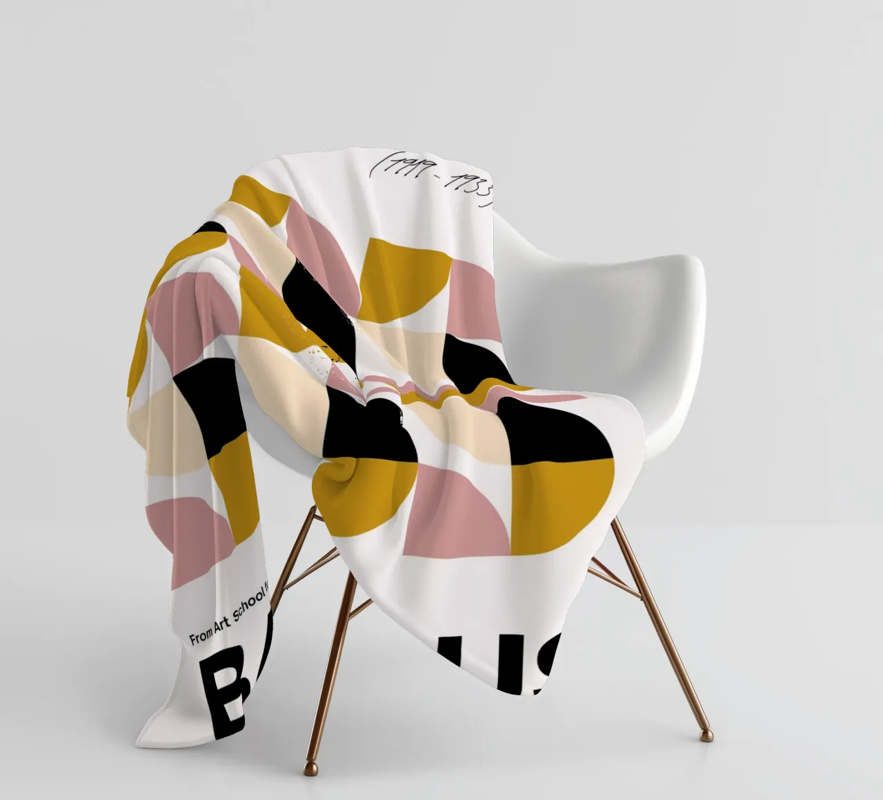 Bauhaus Modular – Soft Color Geometry fleece blanket by Casa Calm