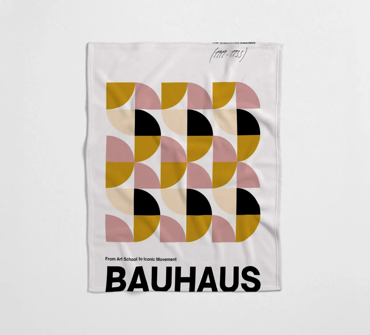 Bauhaus Modular – Soft Color Geometry fleece blanket by Casa Calm