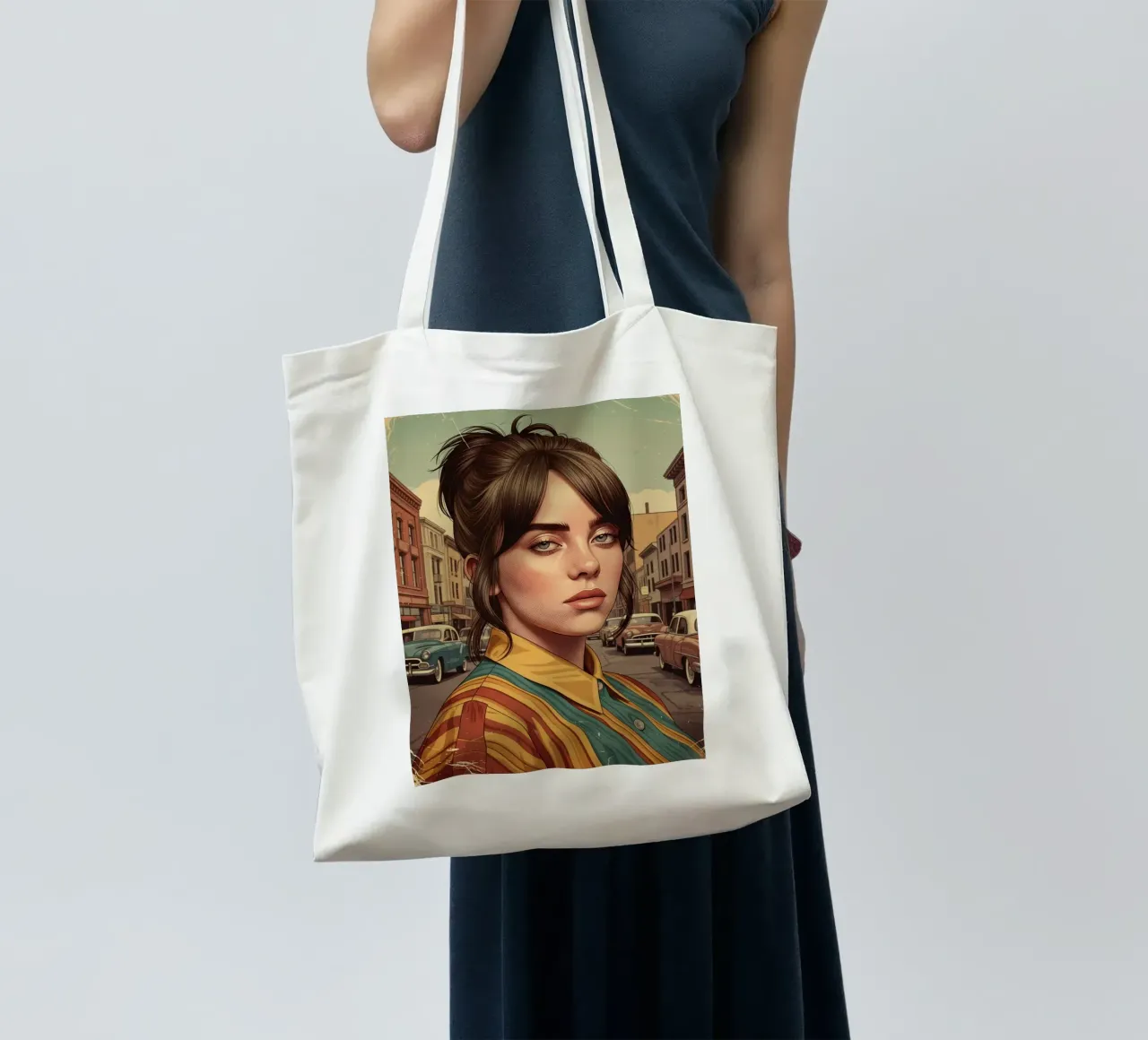 Billie Eilish vintage tote bag by Lembayung art