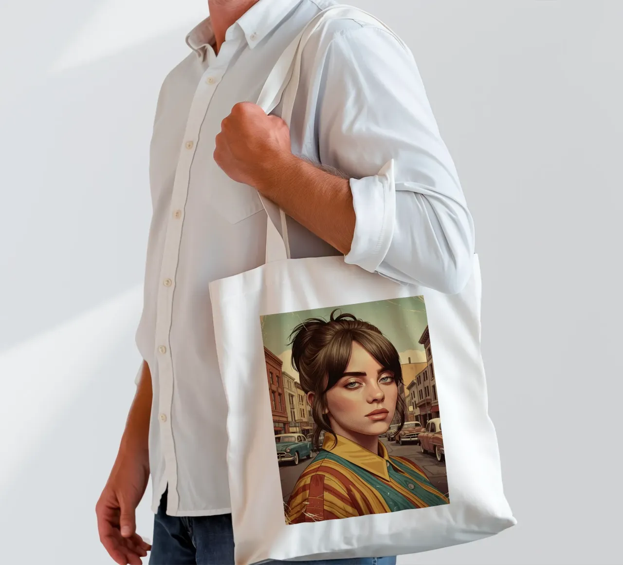 Billie Eilish vintage tote bag by Lembayung art