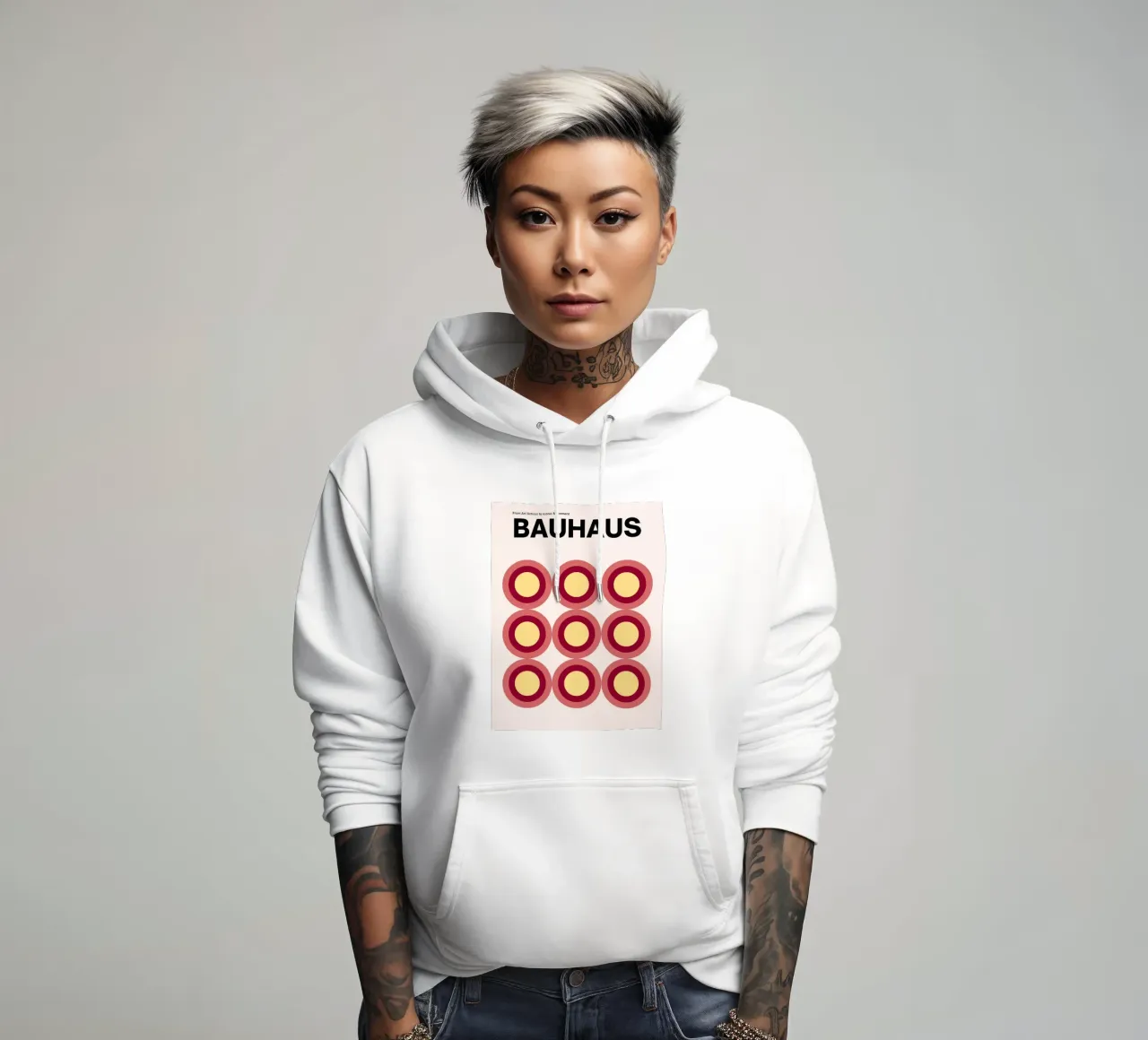 Cerchi Bauhaus - Grafici e colorati felpa con cappuccio da Casa Calm