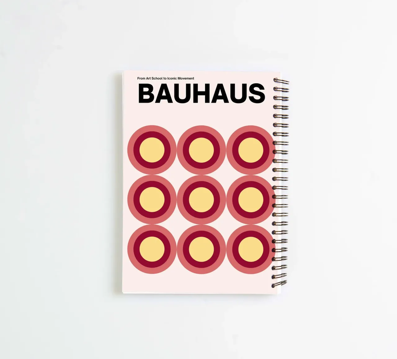 Bauhaus circles - Graphic & colourful spiral notebook by Casa Calm