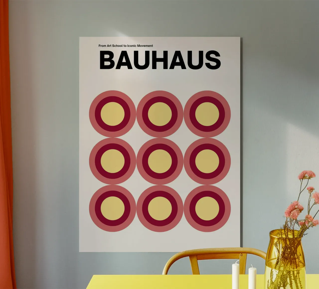 Cerchi Bauhaus - Grafici e colorati alluminio dibond da Casa Calm