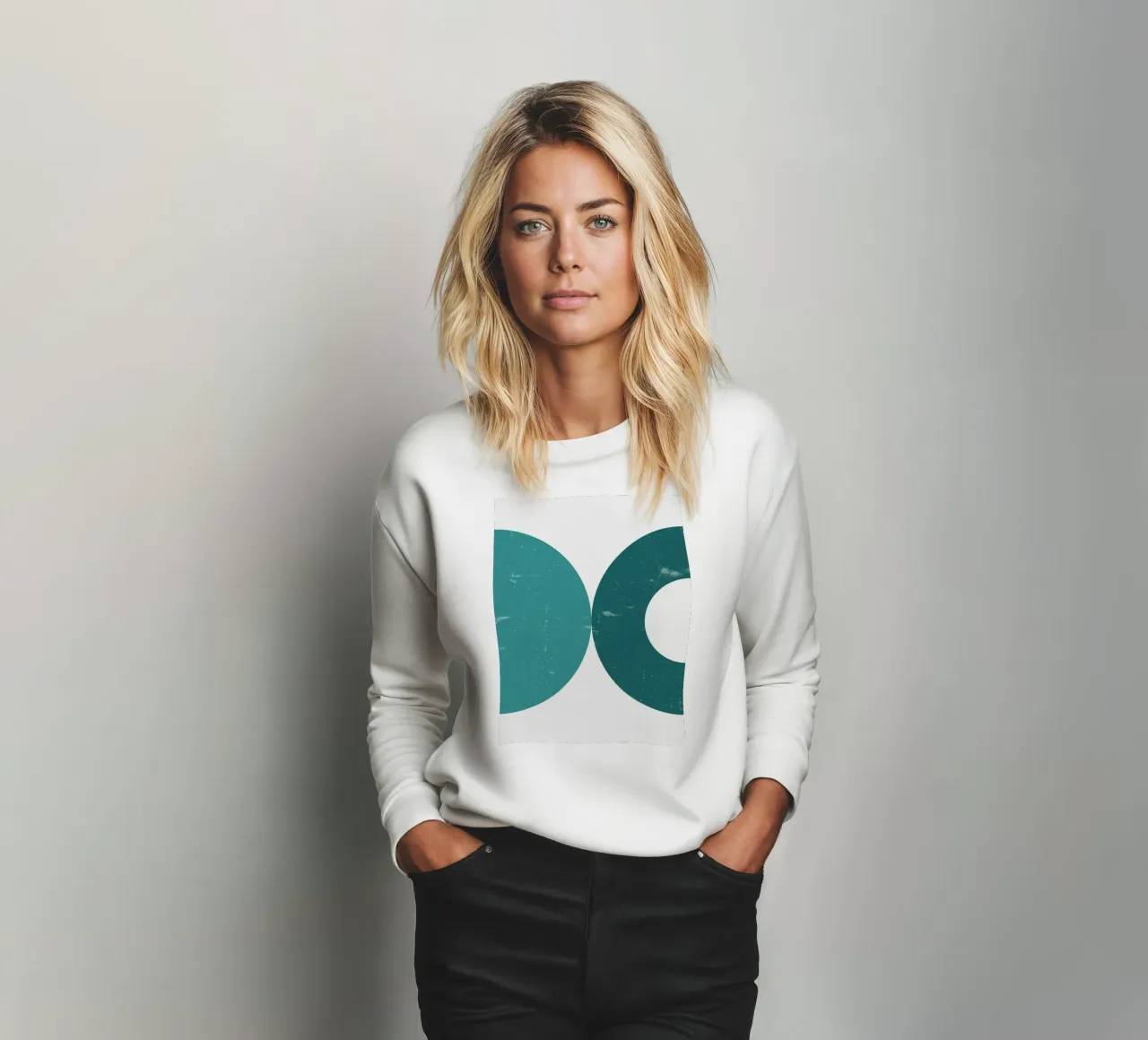 Retro halve cirkel duo - Moderne Kunstdruk sweatshirt van Casa Calm