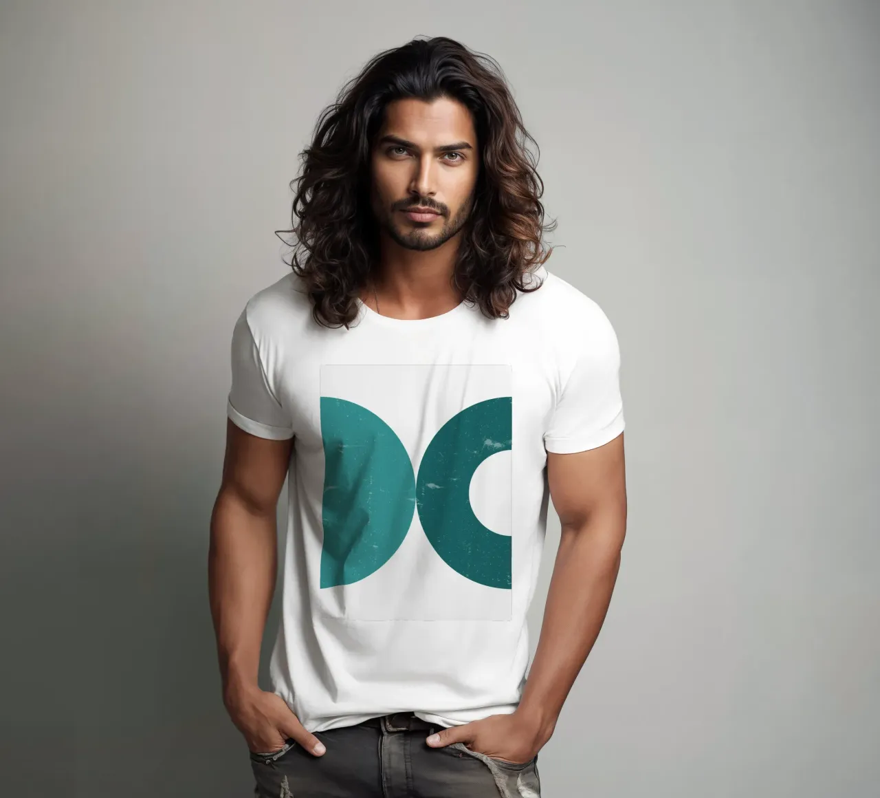 Duo rétro demi-cercle - Modern Art Print t-shirt de Casa Calm